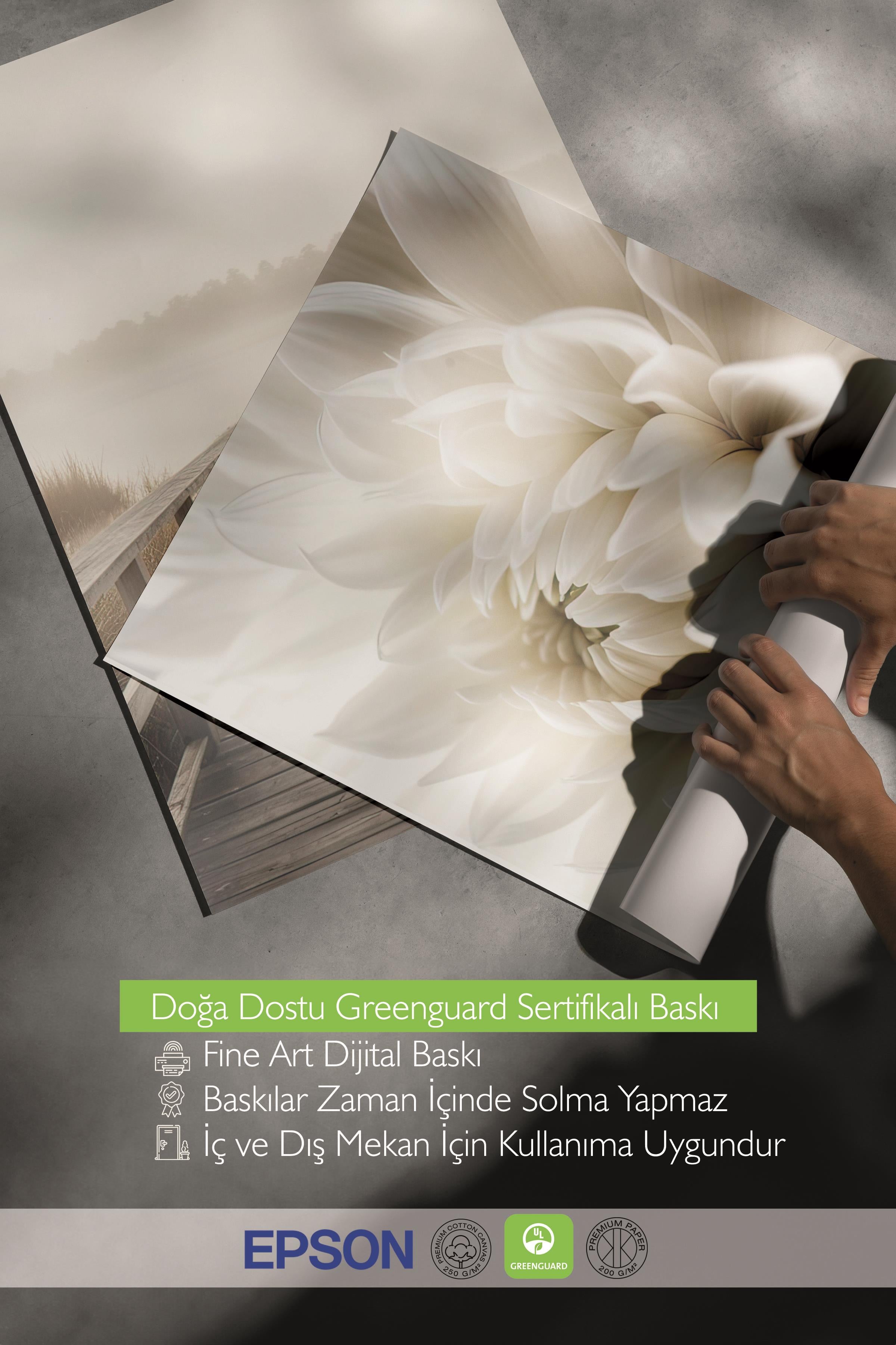 Ahşap Çerçeveli Tablo Seti, Bej Duvar Tablosu, 3 Adet Poster Seti, No:300693