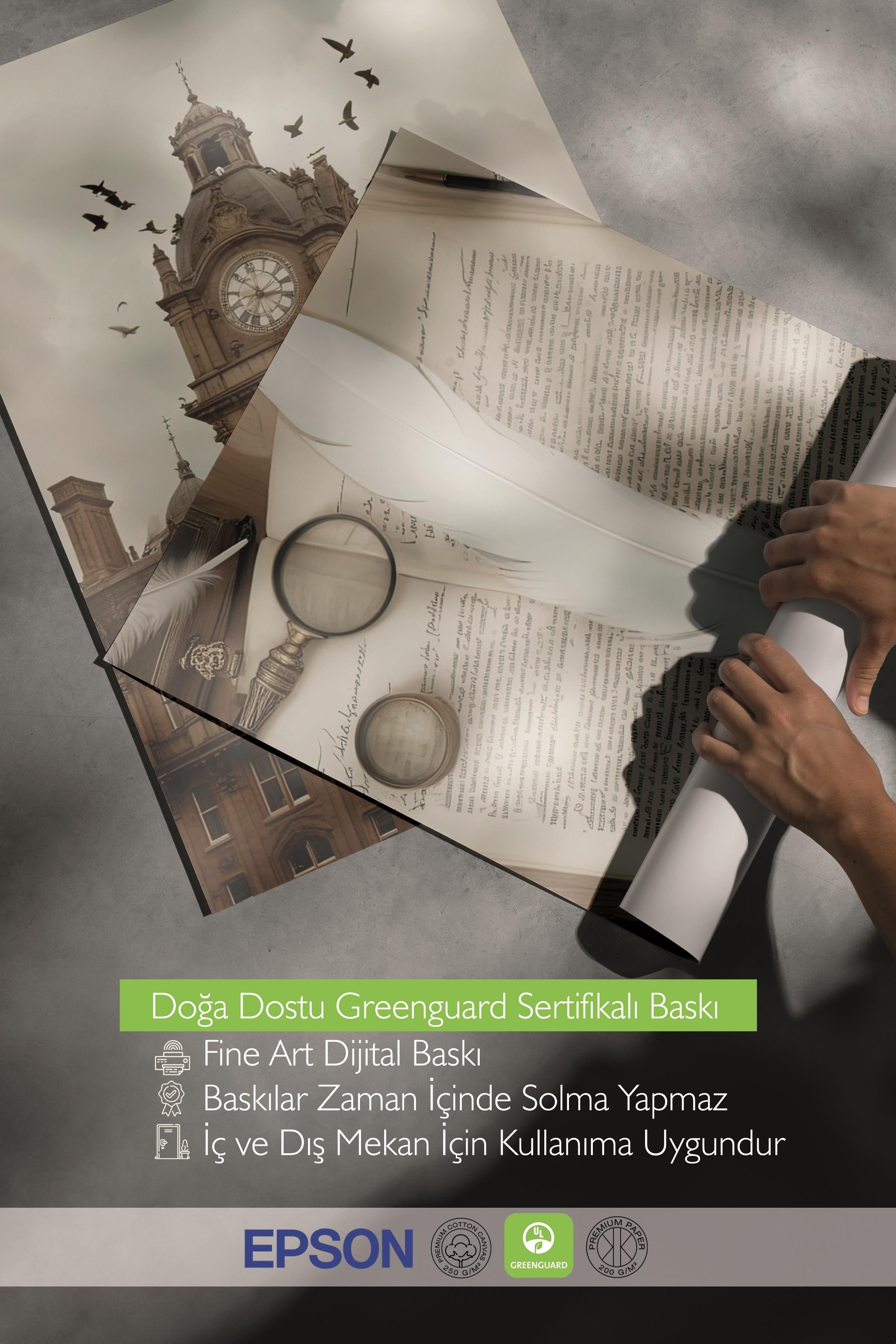 Ahşap Çerçeveli Tablo Seti, Büyü Okulu Sonbahar Duvar Tablosu, 3 Adet Poster Seti, No:300708