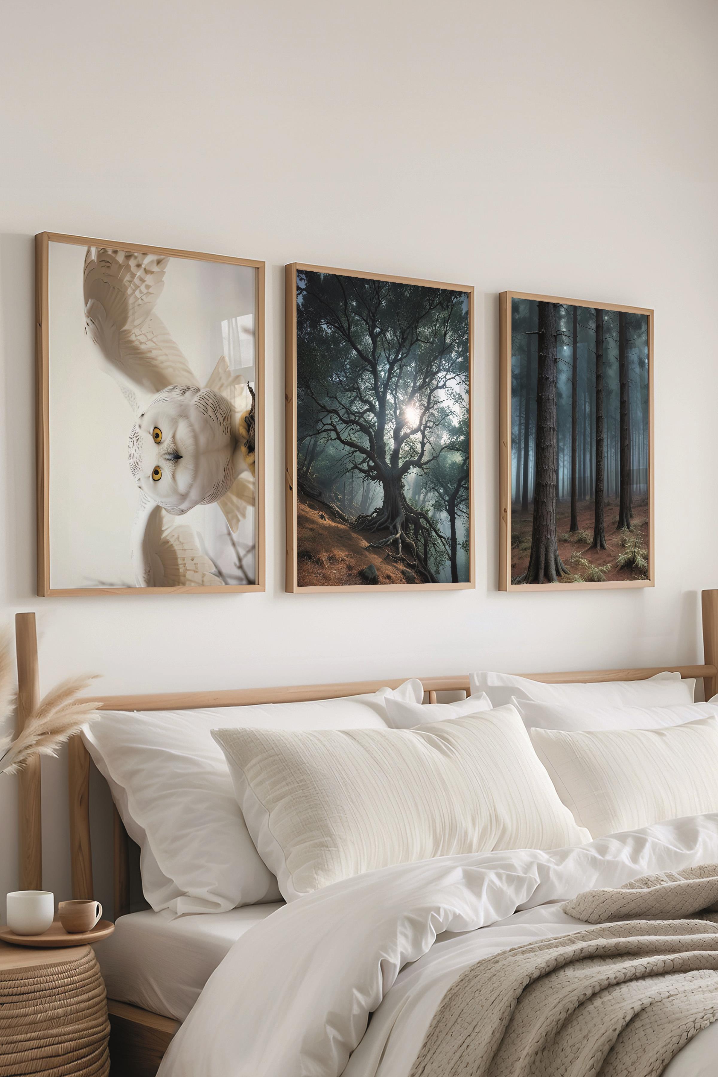 Ahşap Çerçeveli Tablo Seti, Büyücü Okulu III Duvar Tablosu, 3 Adet Poster Seti, No:300687