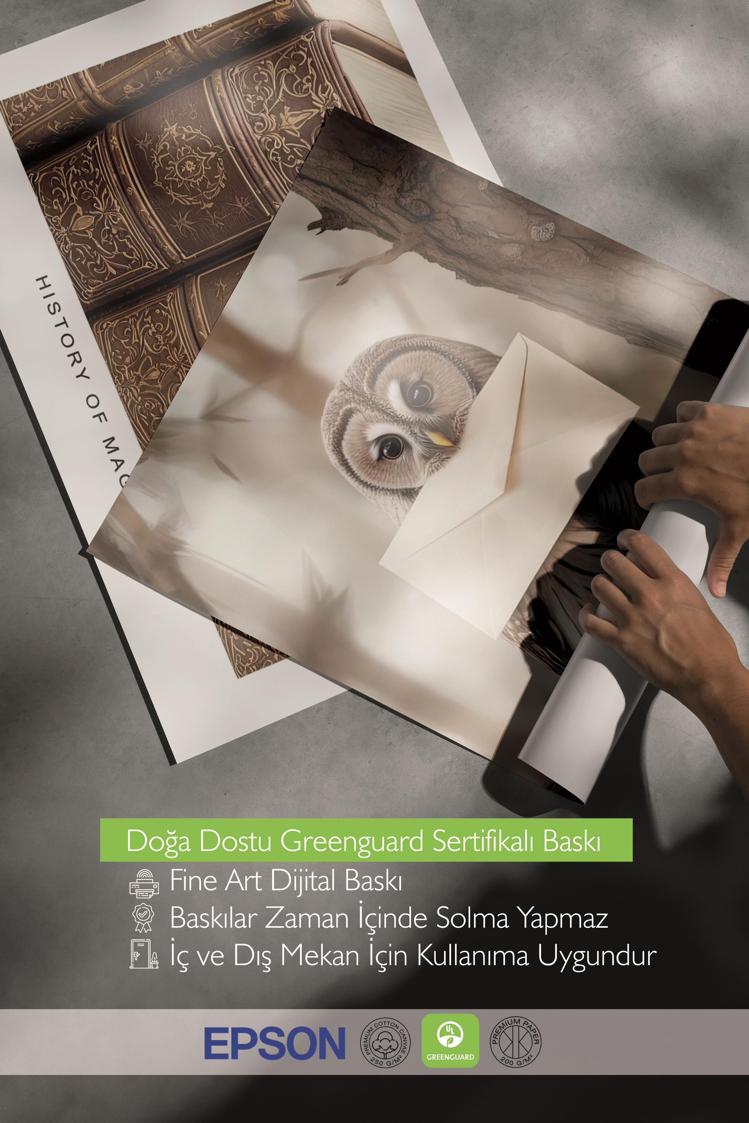 Ahşap Çerçeveli Tablo Seti, Büyücü Okulu IV Duvar Tablosu, 3 Adet Poster Seti, No:300688