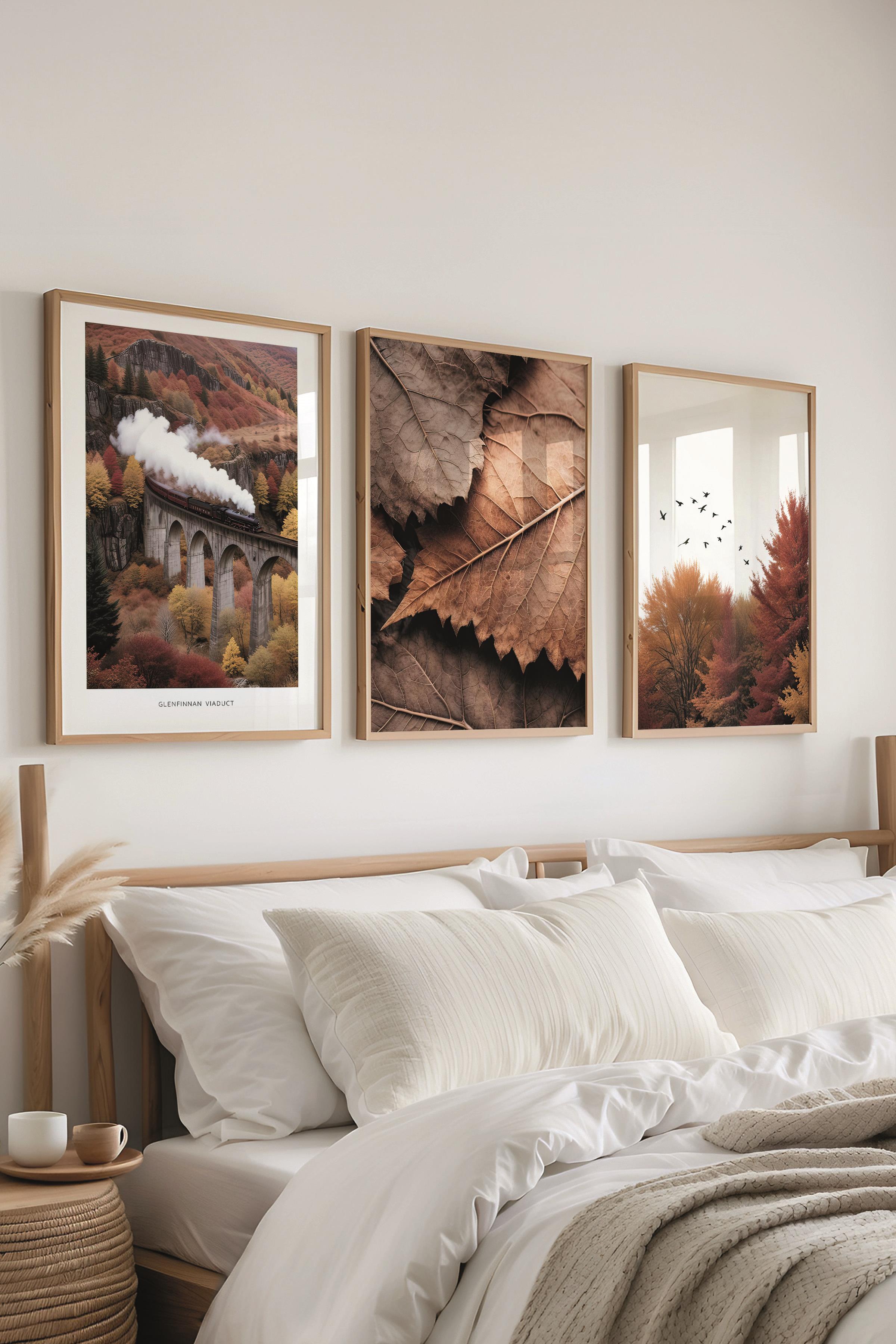 Ahşap Çerçeveli Tablo Seti, Büyücü Okulu IX Duvar Tablosu, 3 Adet Poster Seti, No:300695