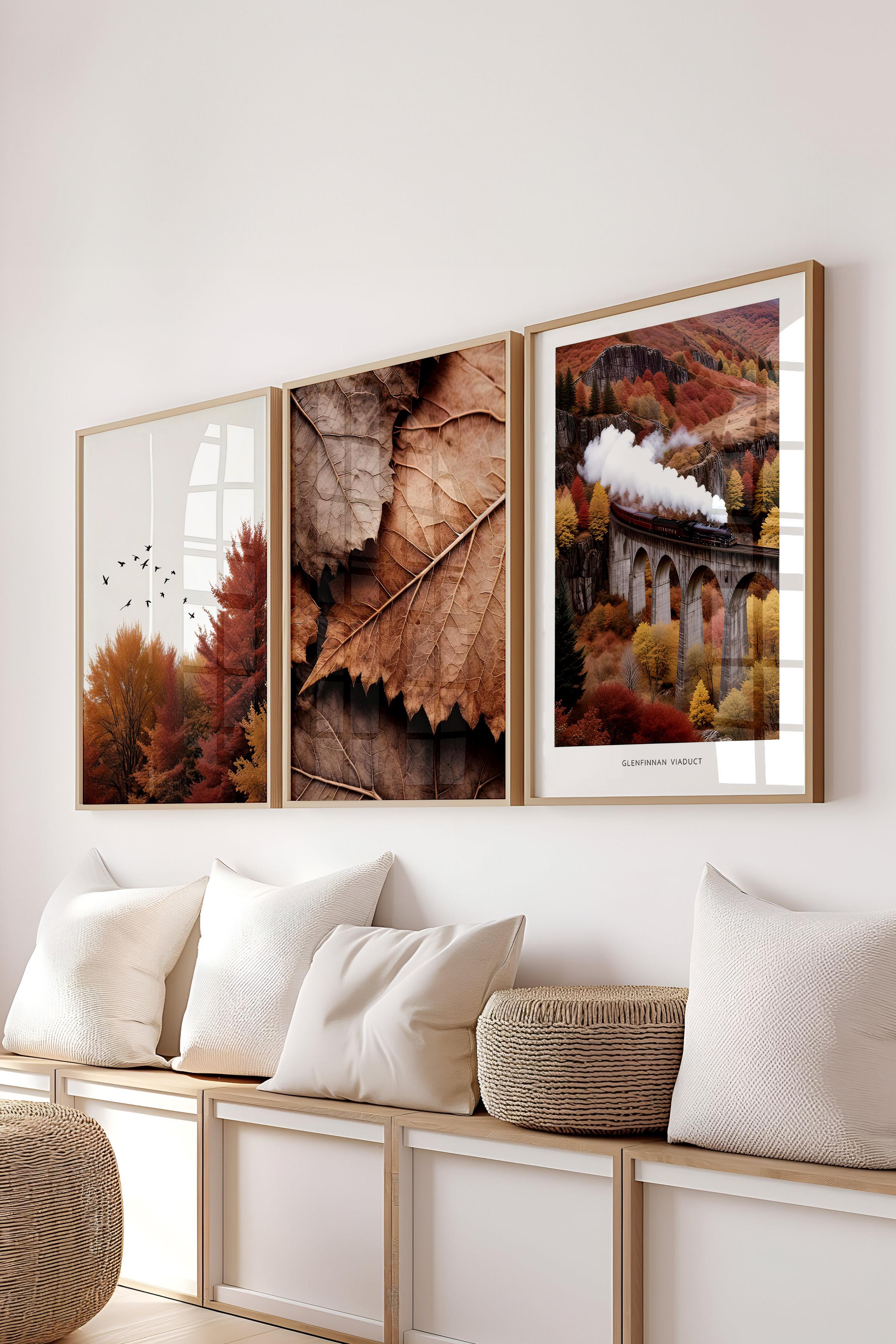 Ahşap Çerçeveli Tablo Seti, Büyücü Okulu IX Duvar Tablosu, 3 Adet Poster Seti, No:300695