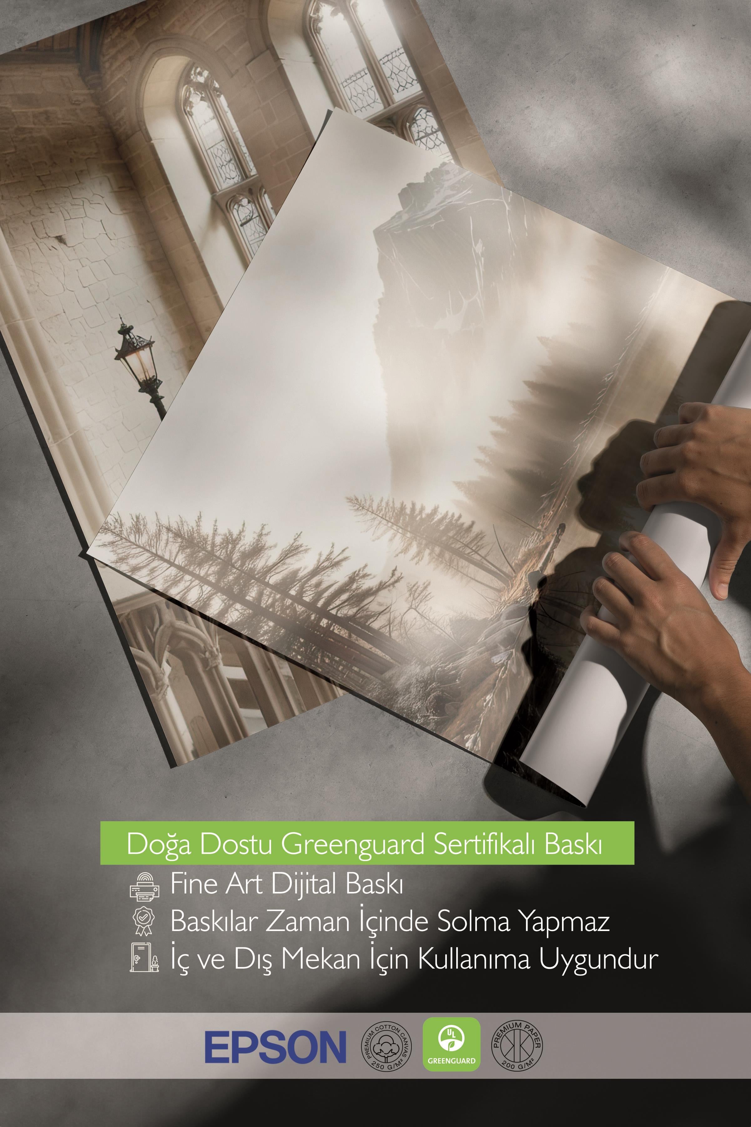 Ahşap Çerçeveli Tablo Seti, Büyücü Okulu VI Duvar Tablosu, 3 Adet Poster Seti, No:300689