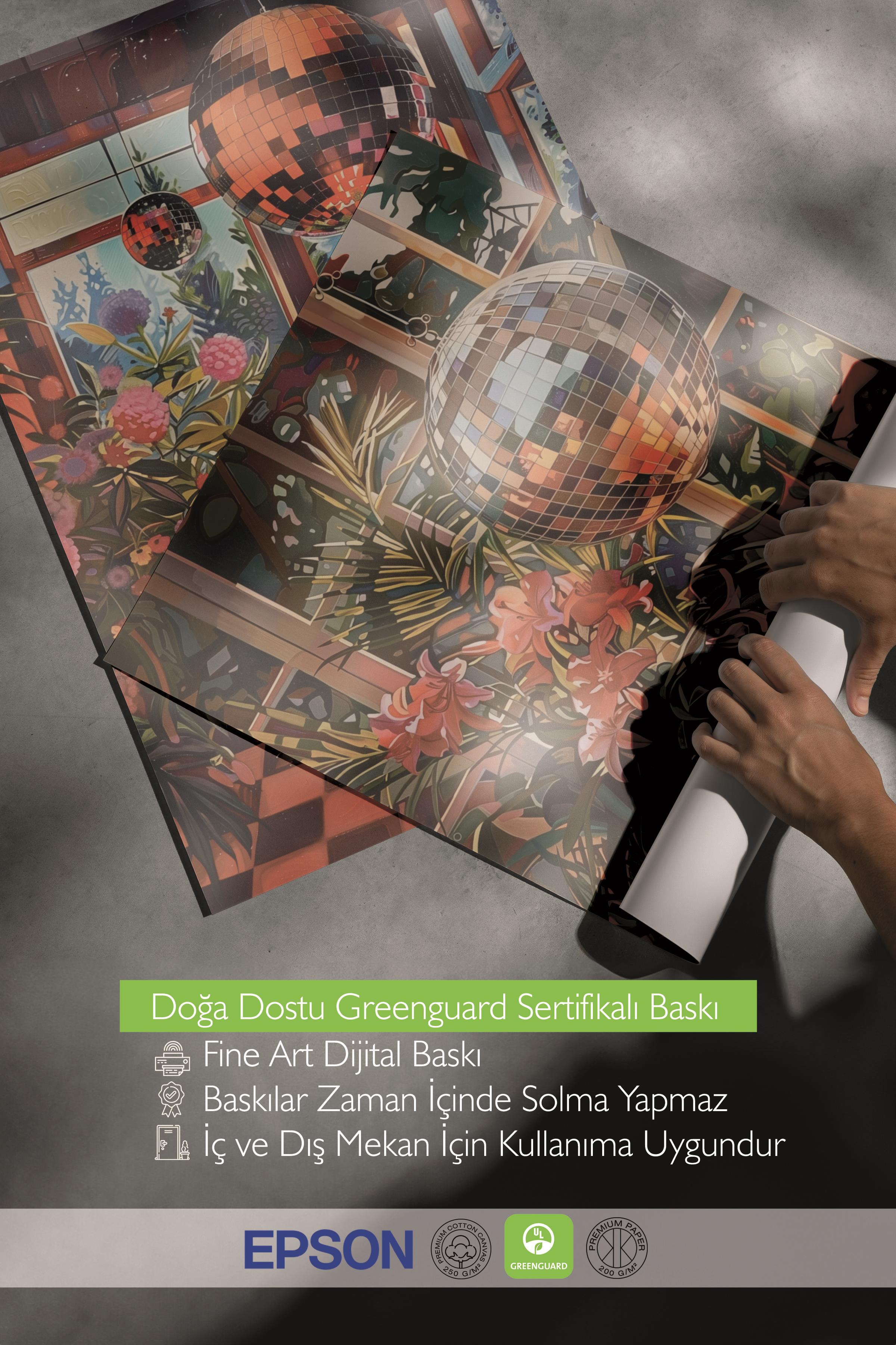 Ahşap Çerçeveli Tablo Seti, Disko Topu Maximalist Duvar Tablosu, 3 Adet Poster Seti, No:300793