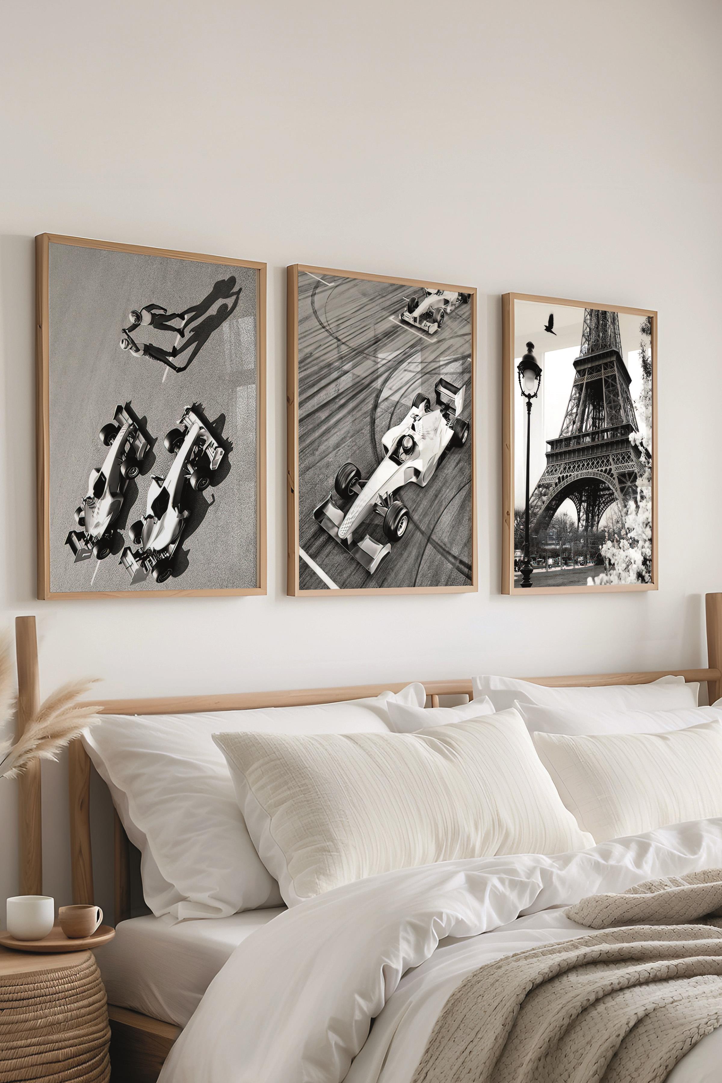 Ahşap Çerçeveli Tablo Seti, Duvar Tablosu, 3 Adet Poster Seti, No:300732