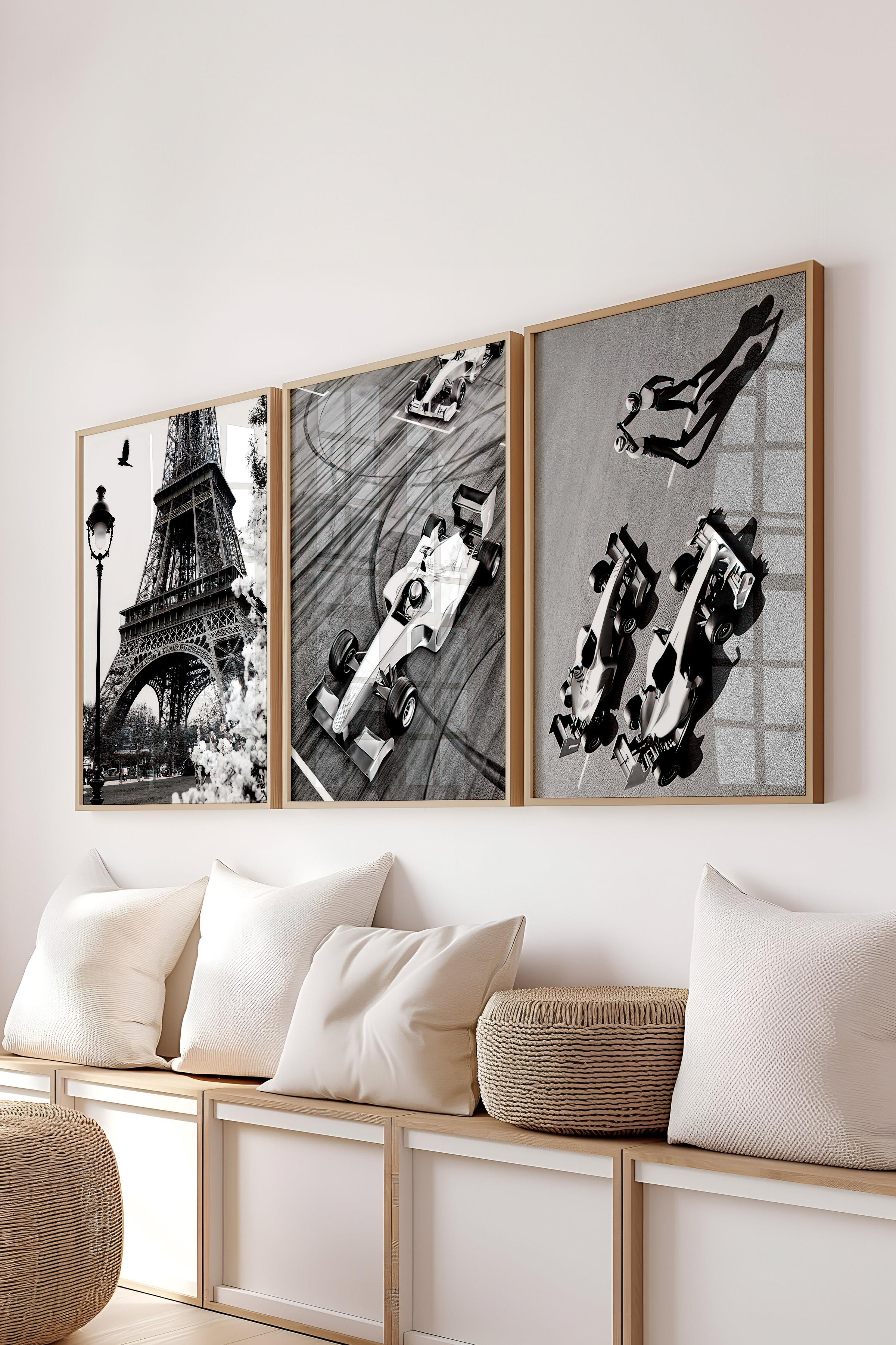 Ahşap Çerçeveli Tablo Seti, Duvar Tablosu, 3 Adet Poster Seti, No:300732