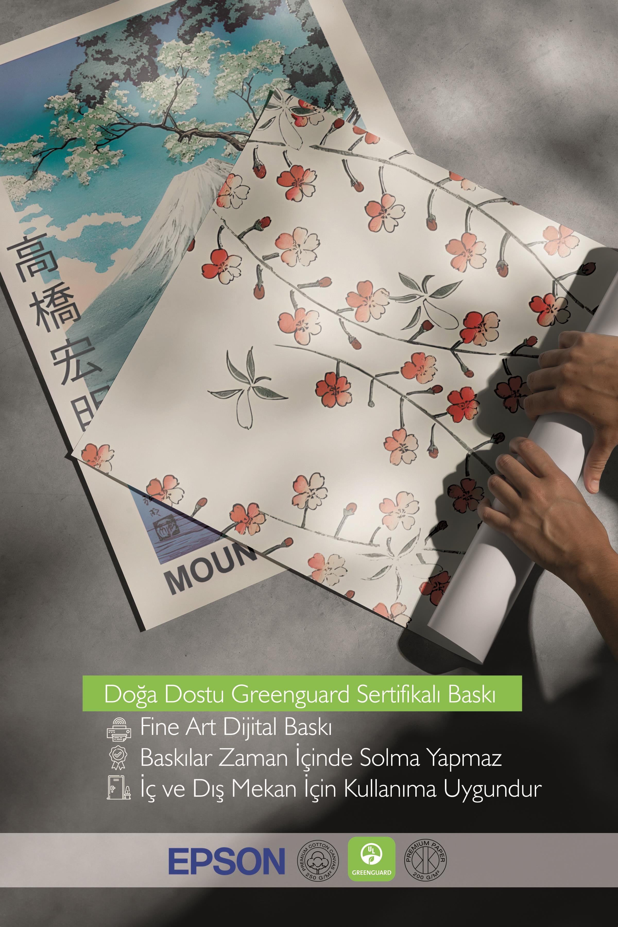 Ahşap Çerçeveli Tablo Seti, Hokusai Duvar Tablosu, 3 Adet Poster Seti, No:300777