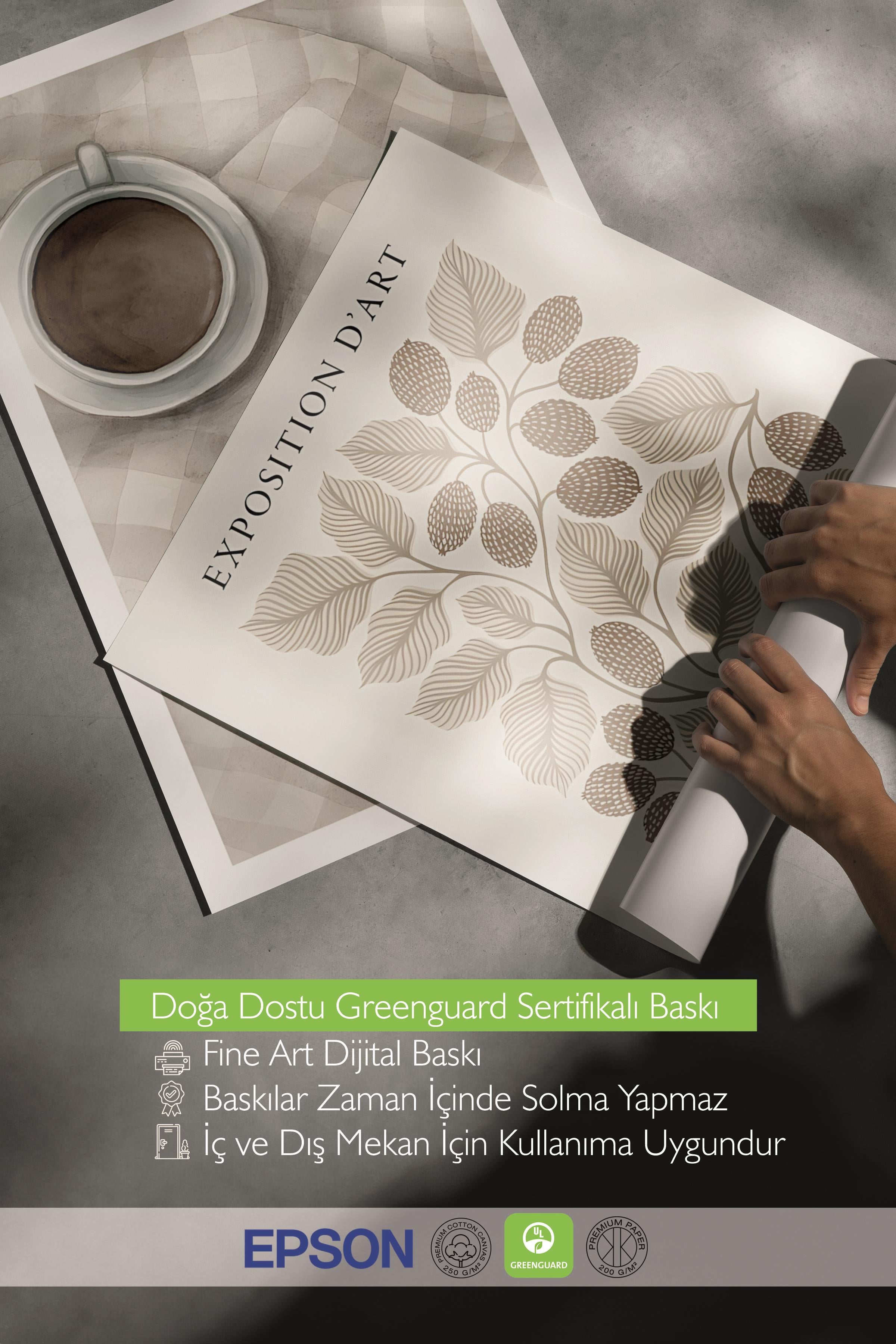 Ahşap Çerçeveli Tablo Seti, Kahverengi Kafe Duvar Tablosu, 3 Adet Poster Seti, No:300779