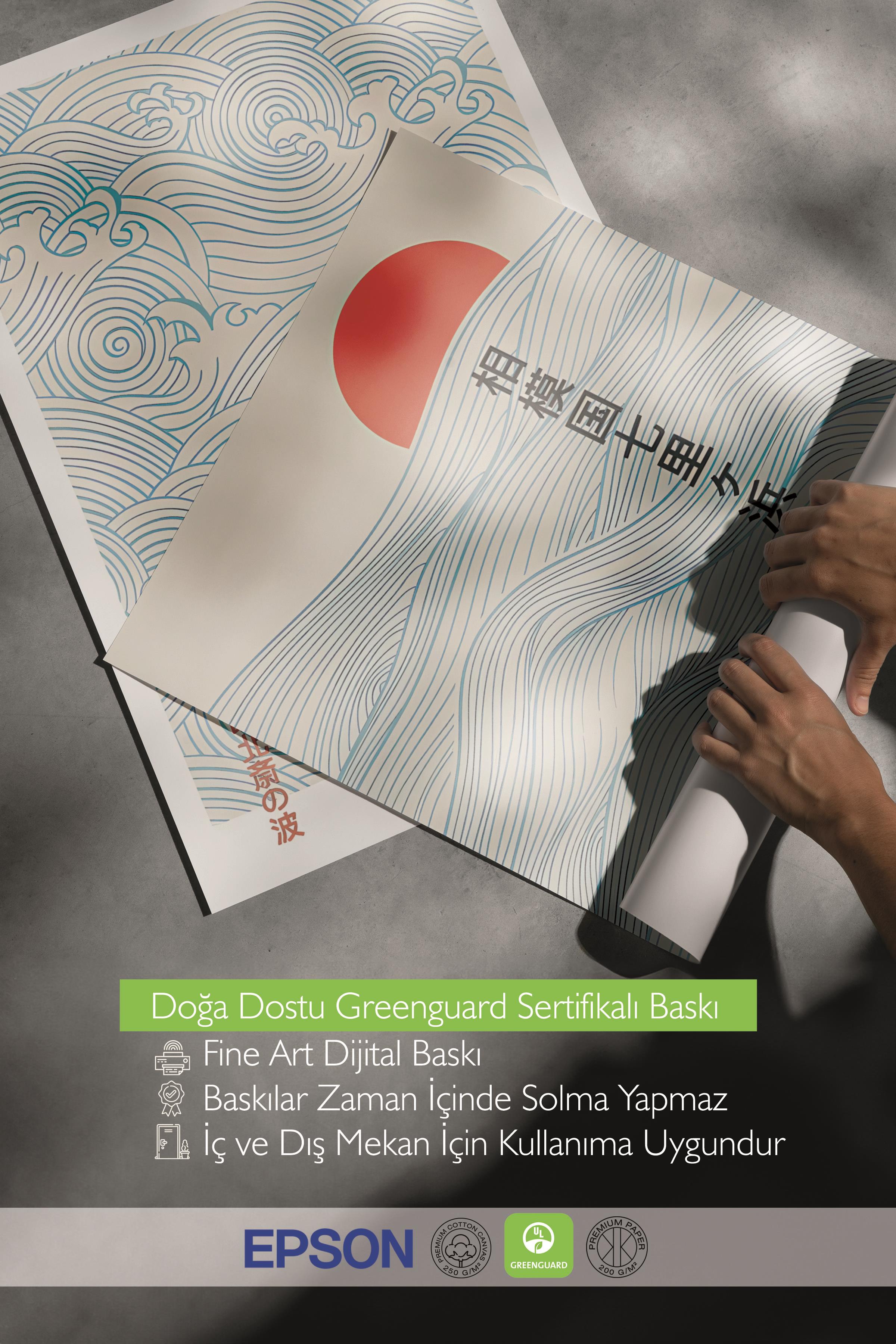 Ahşap Çerçeveli Tablo Seti, Mavi Hokusai Duvar Tablosu, 3 Adet Poster Seti, No:300741