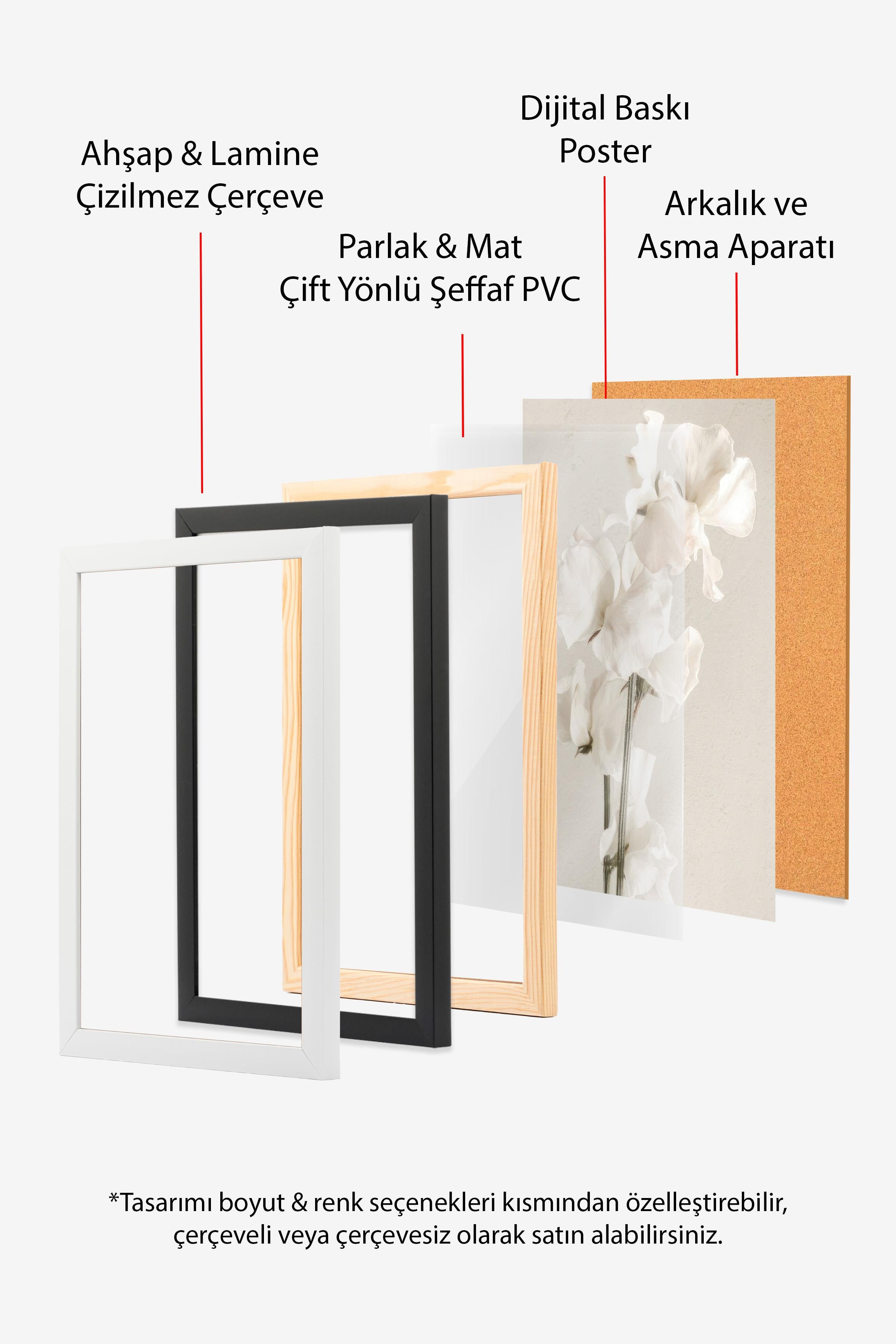 Ahşap Çerçeveli Tablo Seti, Soft Kahverengi William Morris Duvar Tablosu, 3 Adet Poster Seti, No:300787