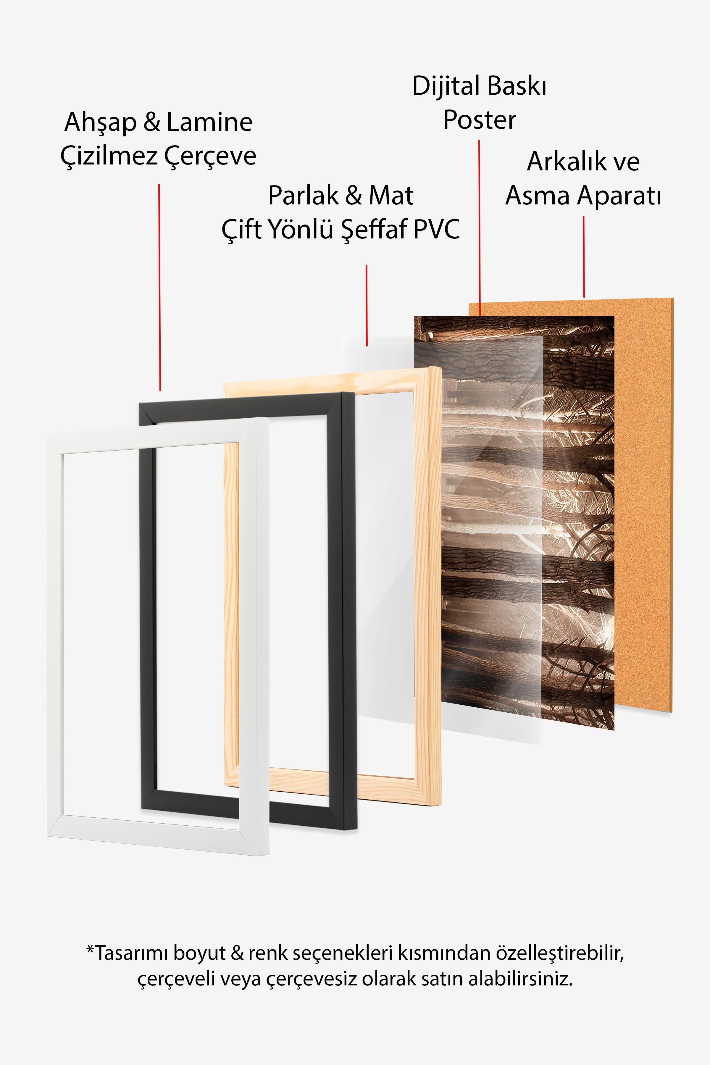 Ahşap Çerçeveli Tablo Seti, Sonbahar Fotoğrafları Duvar Tablosu, 3 Adet Poster Seti, No:300707