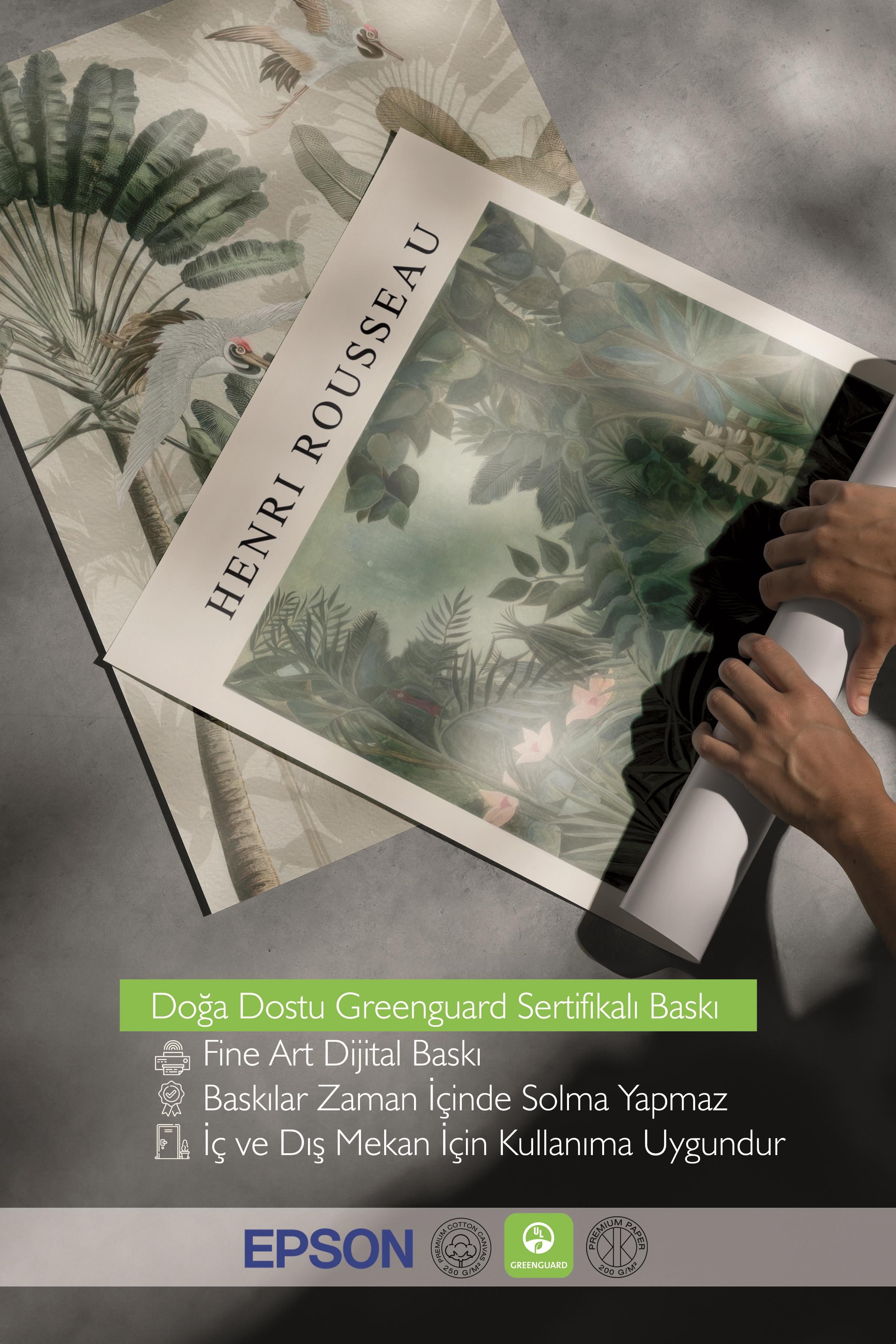 Ahşap Çerçeveli Tablo Seti, Yeşil Duvar Tablosu, 3 Adet Poster Seti, No:300756