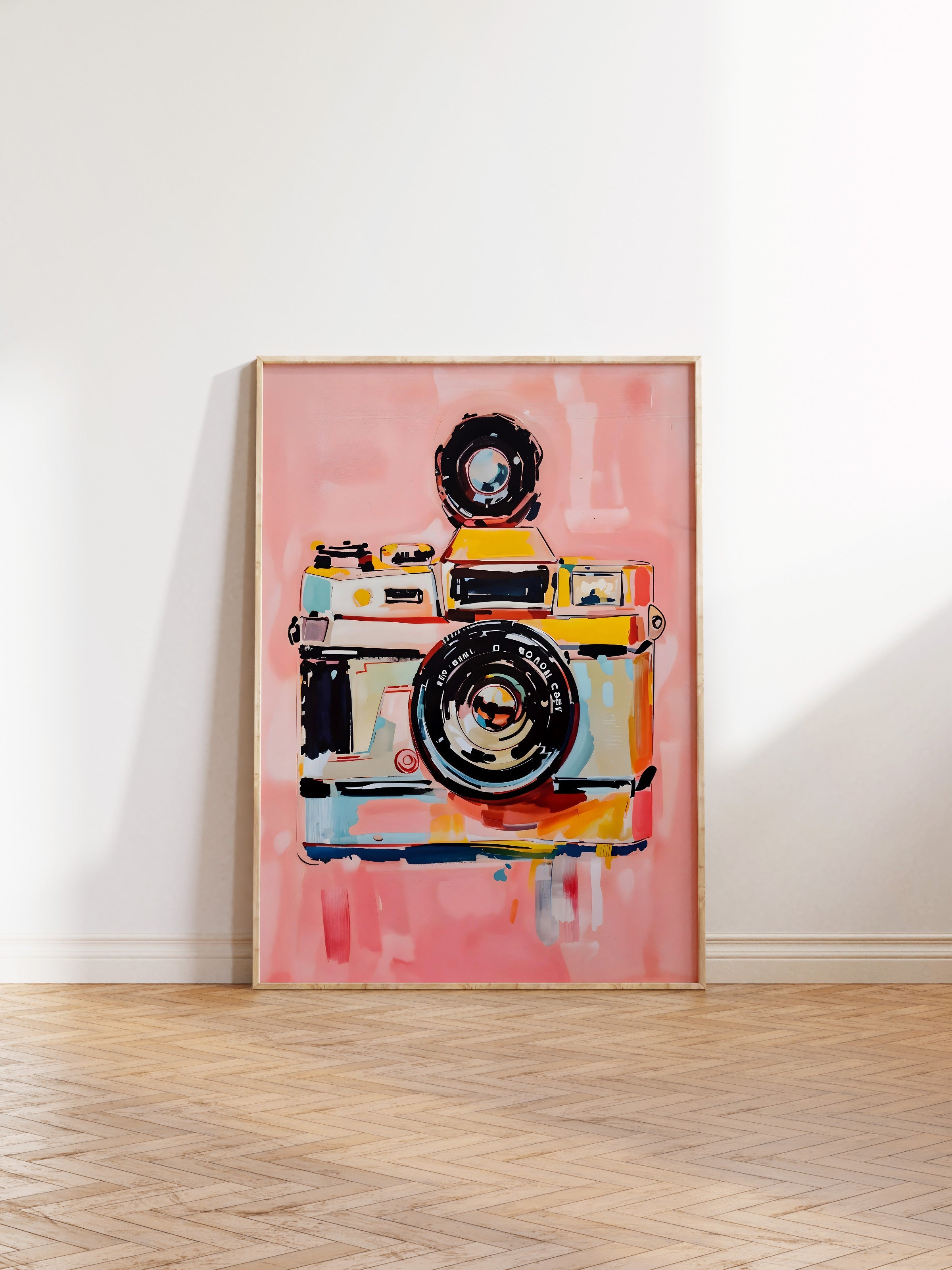 Ahşap Çerçeveli Tablo, Vintage Camera, Comfort Serisi Poster ve Ahşap Tablo, NO:108940