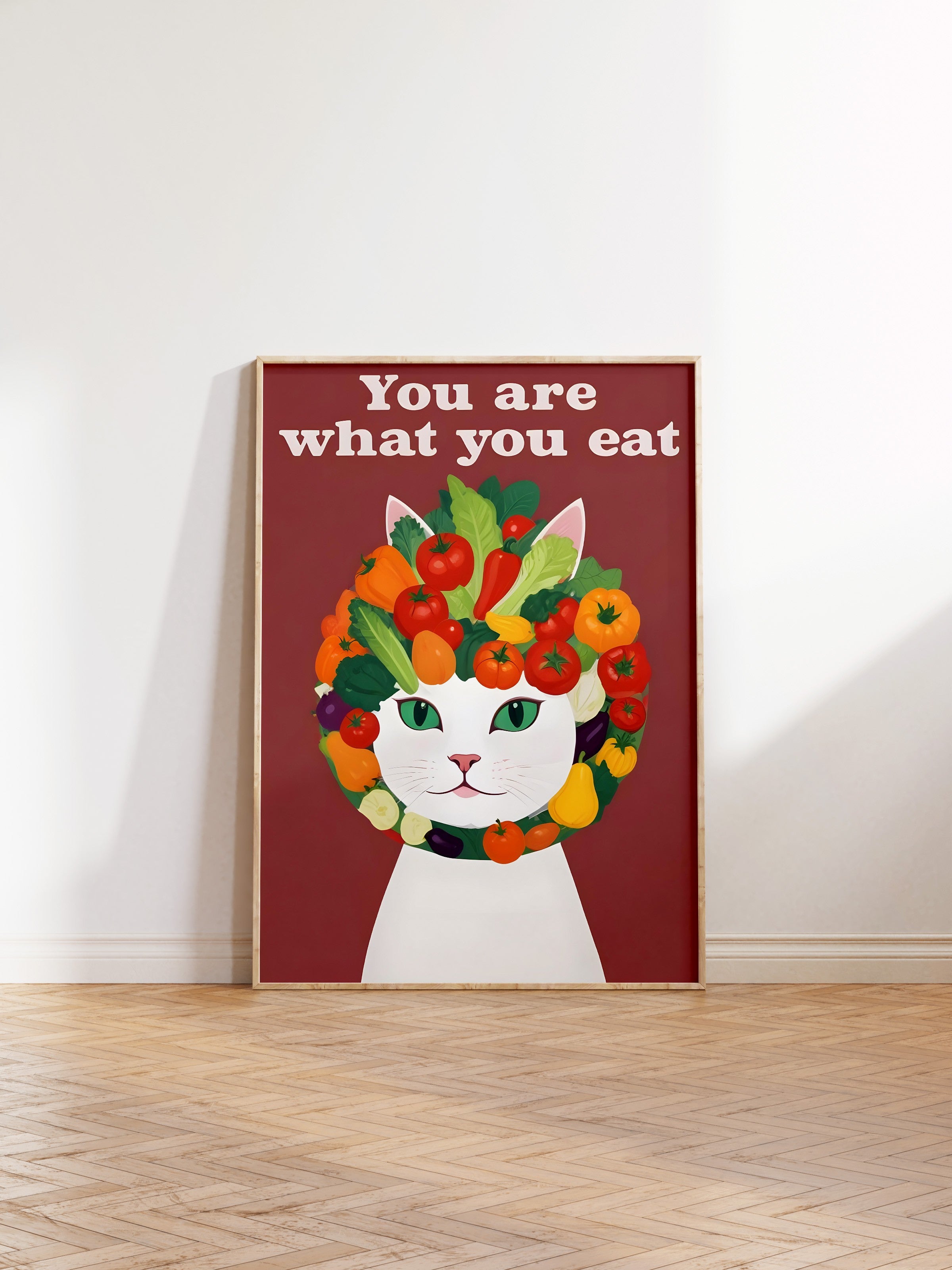 Ahşap Çerçeveli Tablo, You Are What You Eat, Comfort Serisi Mutfak Ahşap Tablo, NO:109100