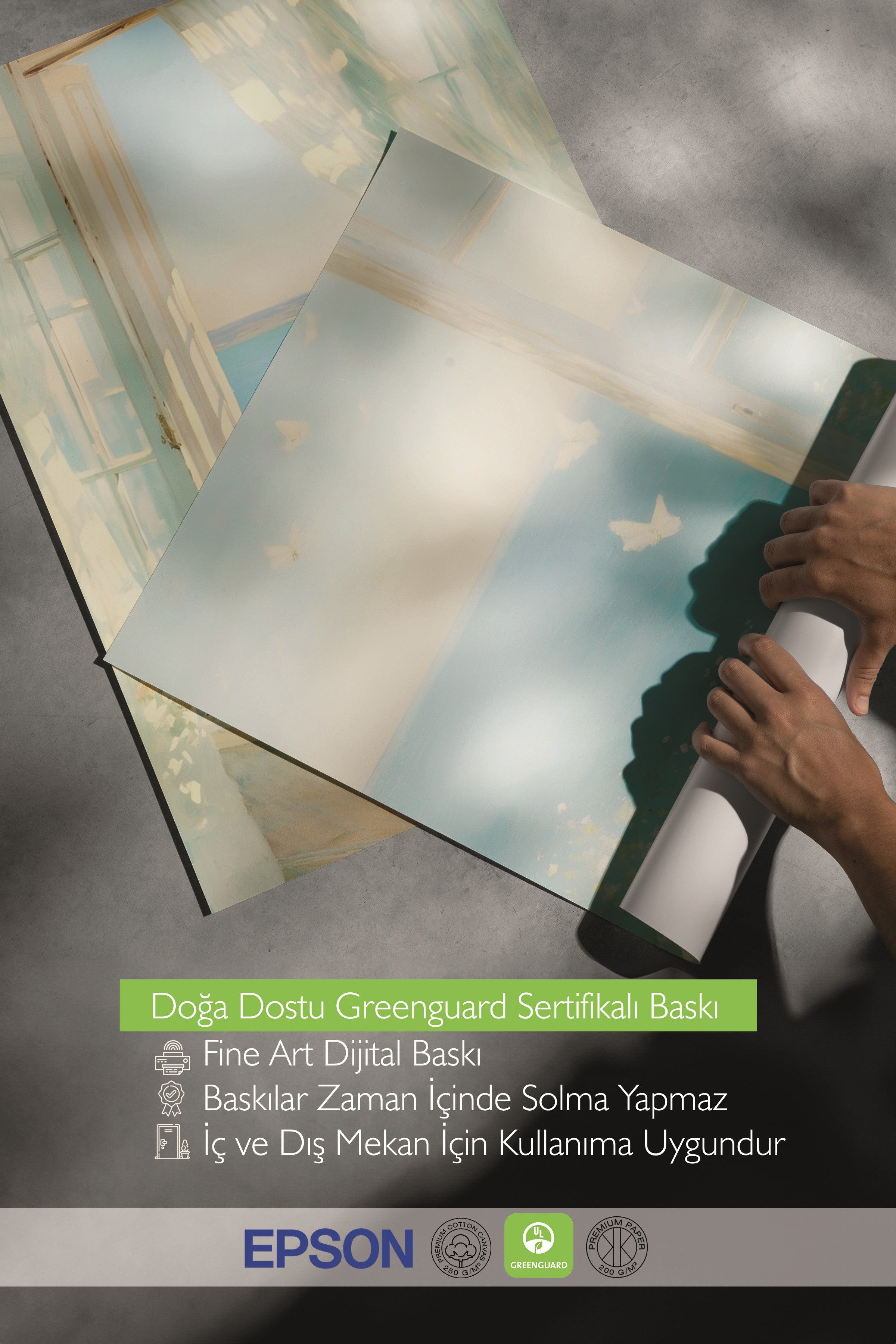 Ahşap Tablo Seti, 3 Adet Ahşap Çerçeveli Poster By The Sea Model No:300889, Mavi Duvar Dekoru