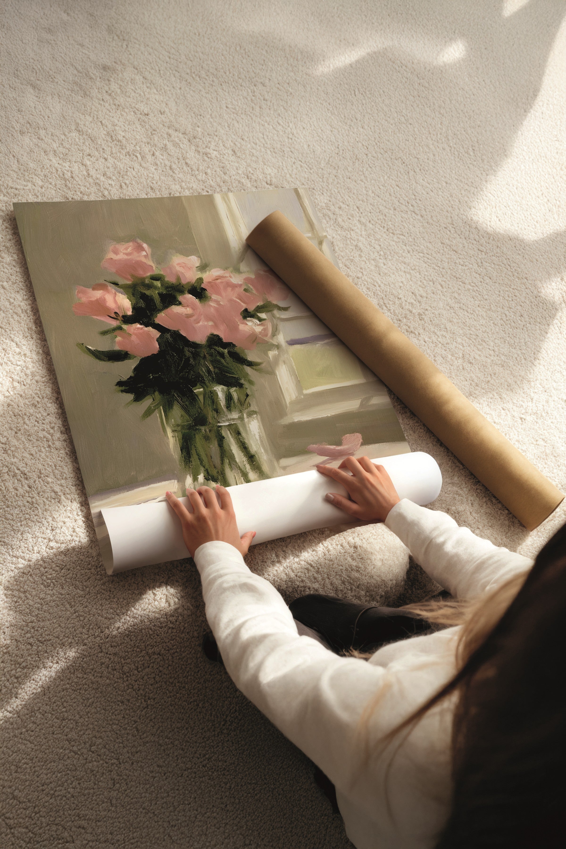 Ahşap Tablo Seti, 3 Adet Ahşap Çerçeveli Poster Model No:300877, Pembe Duvar Dekoru