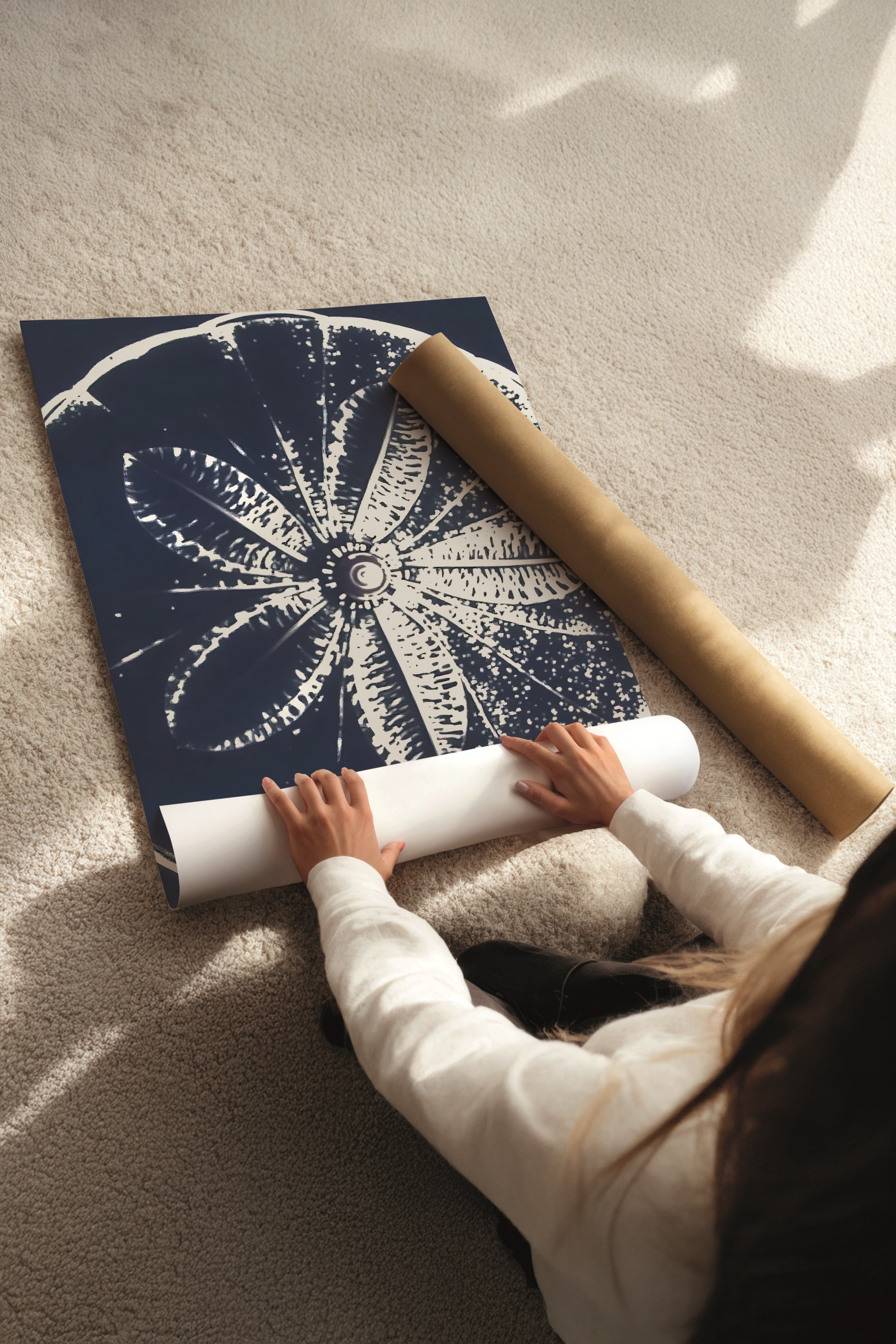 Ahşap Tablo Seti, 3 Adet Ahşap Çerçeveli Poster sea creatures Model No:300837, Lacivert Duvar Dekoru