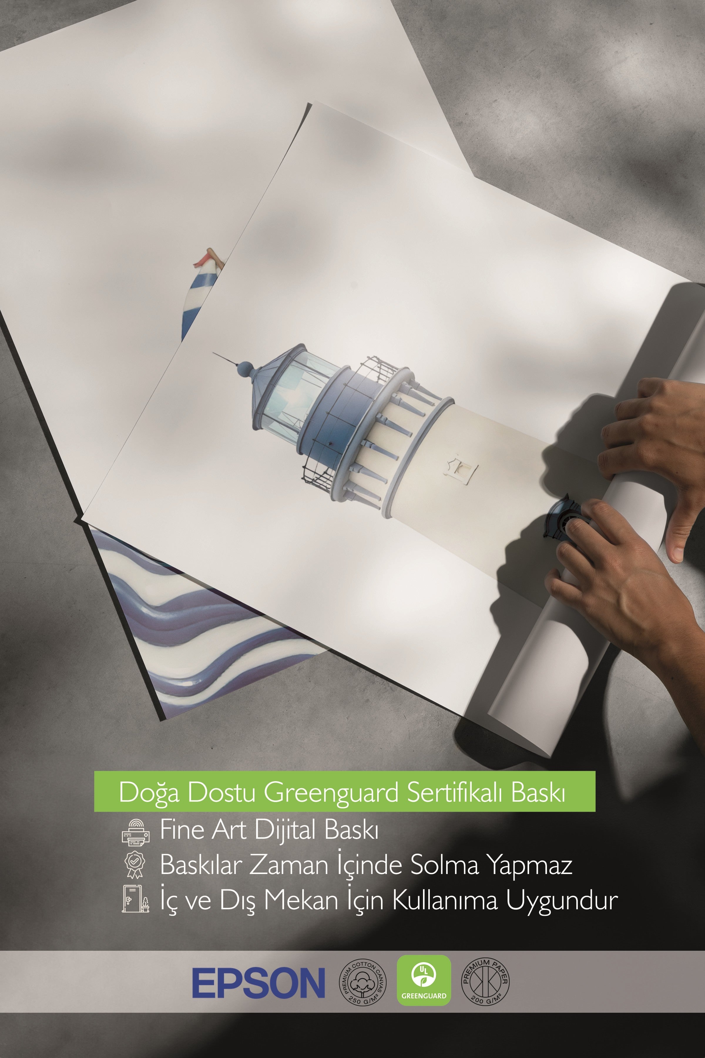 Ahşap Tablo Seti, 3 Adet Ahşap Çerçeveli Poster Sea Shows Model No:300828, Mavi Duvar Dekoru