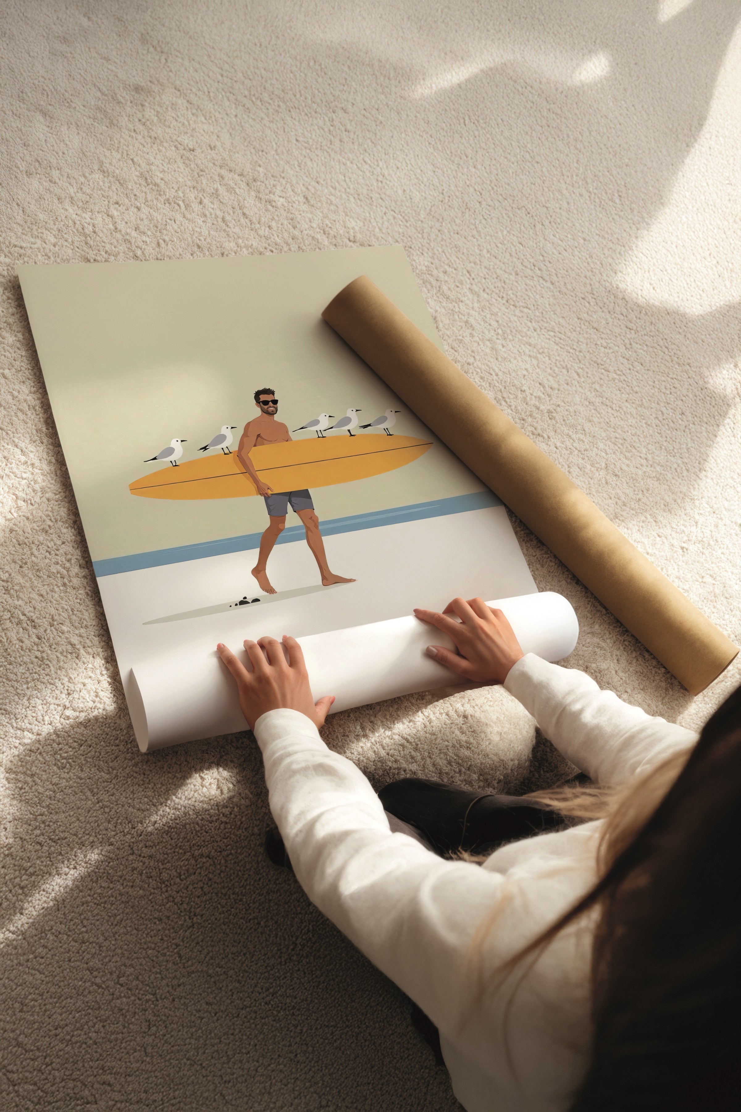 Ahşap Tablo Seti, 3 Adet Ahşap Çerçeveli Poster Yellow summer Model No:300832, Sarı Duvar Dekoru