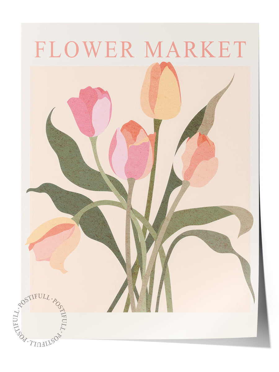 Amsterdam Flower Market Poster, Dikey Duvar Tablosu Comfort Serisi NO:108542
