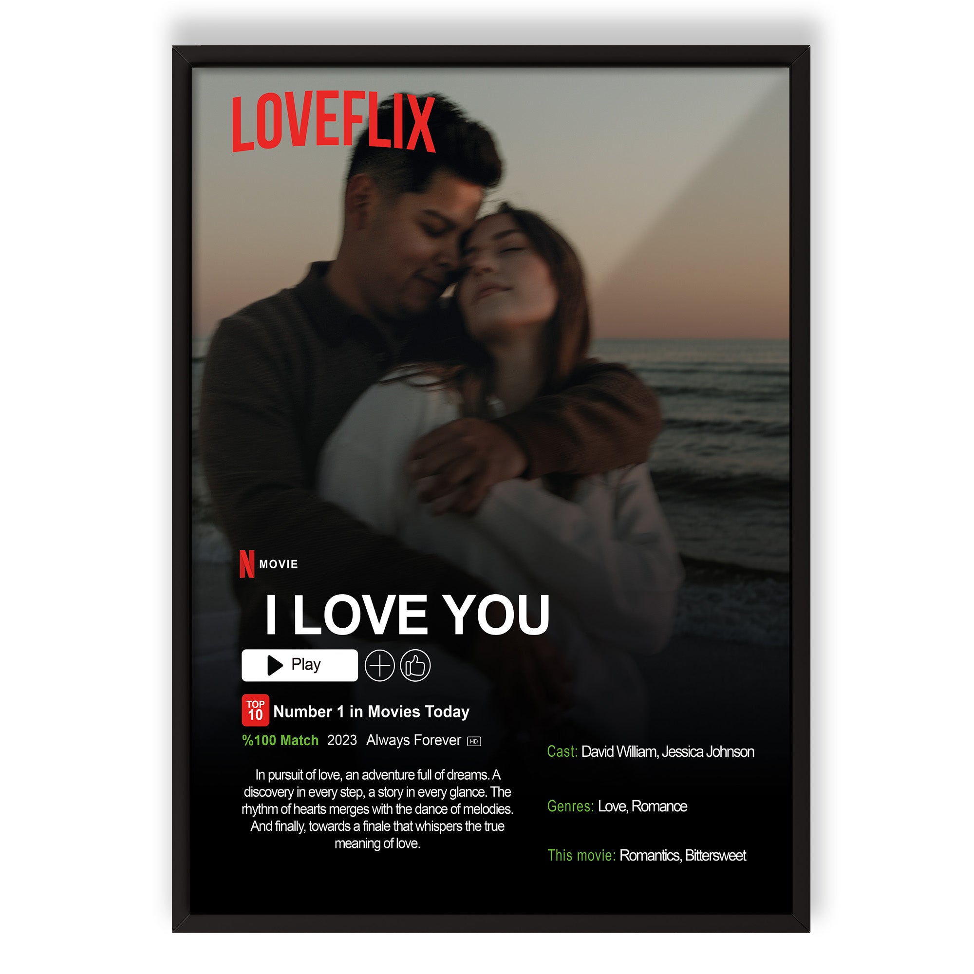 Kişiye Özel Poster - Loveflix Poster II - Sevgililer Günü Özel Tasarım