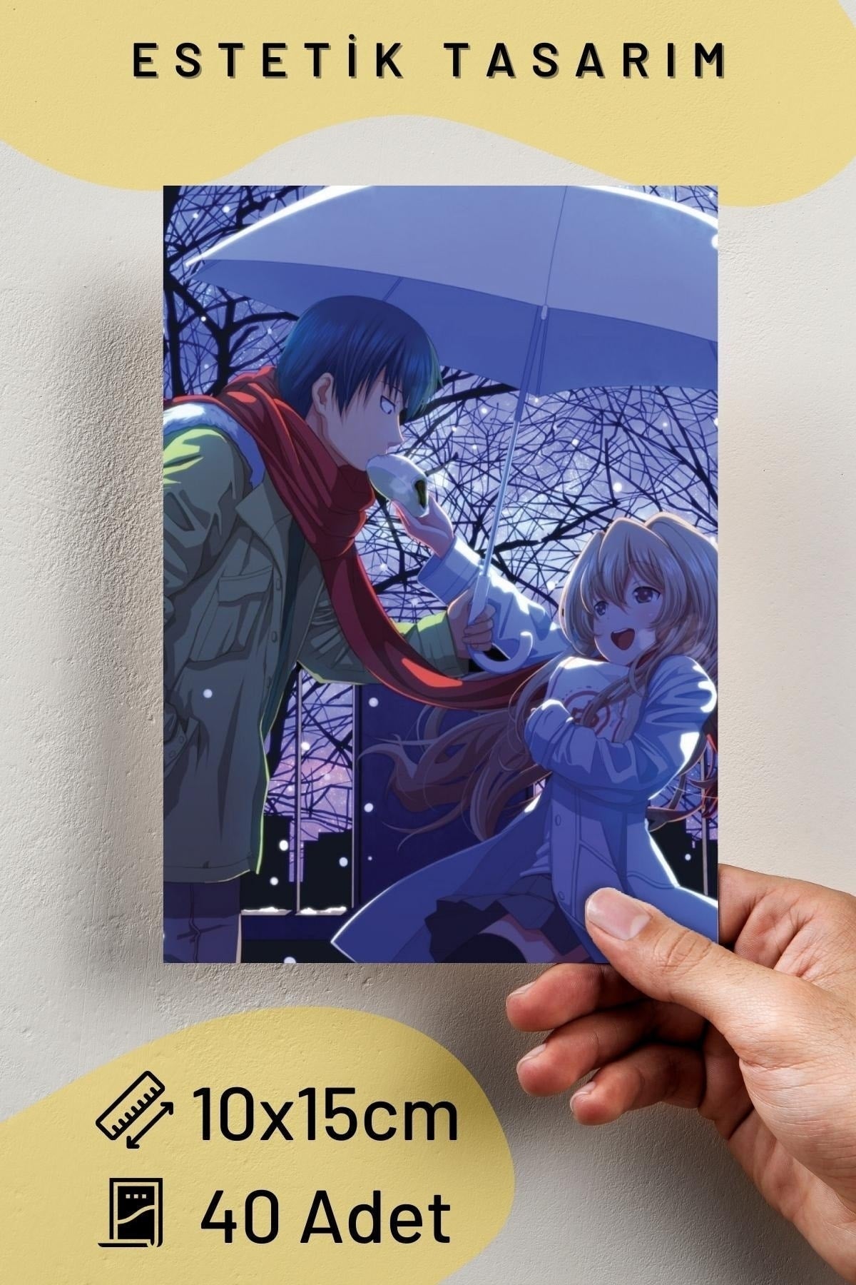 Anime Duvar Poster Seti - Arkası Yapışkanlı Manga Poster Kolaj Seti - 40 Adet - 10cm*15cm