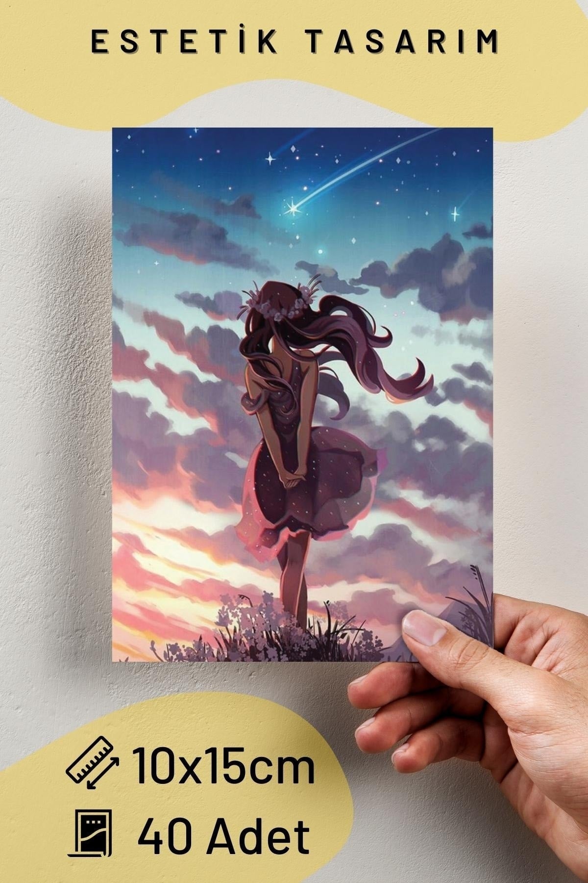 Anime Duvar Poster Seti - Arkası Yapışkanlı Manga Poster Kolaj Seti - 40 Adet - 10cm*15cm