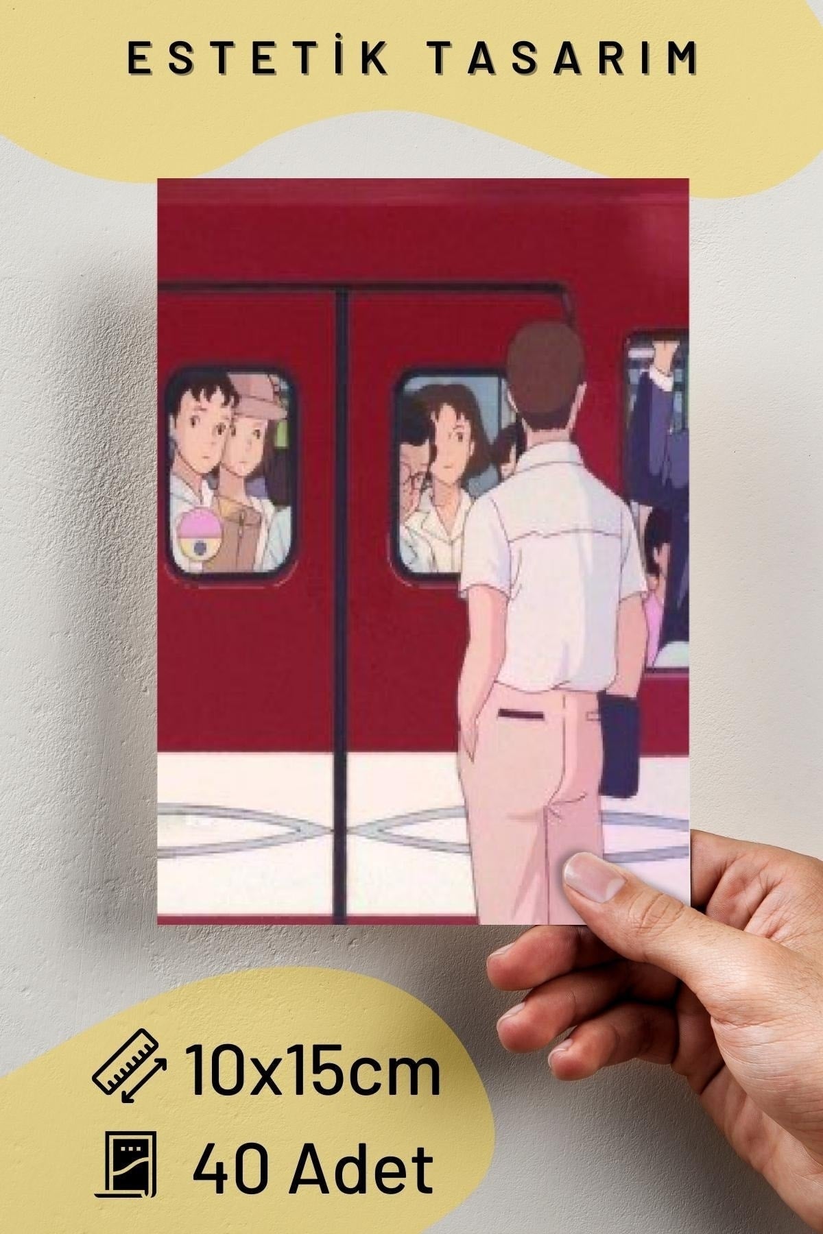 Anime Duvar Posteri Kolaj Seti - 40 Adet - Arkası Yapışkanlı Poster Seti - 10cm*15cm - Kutulu Set