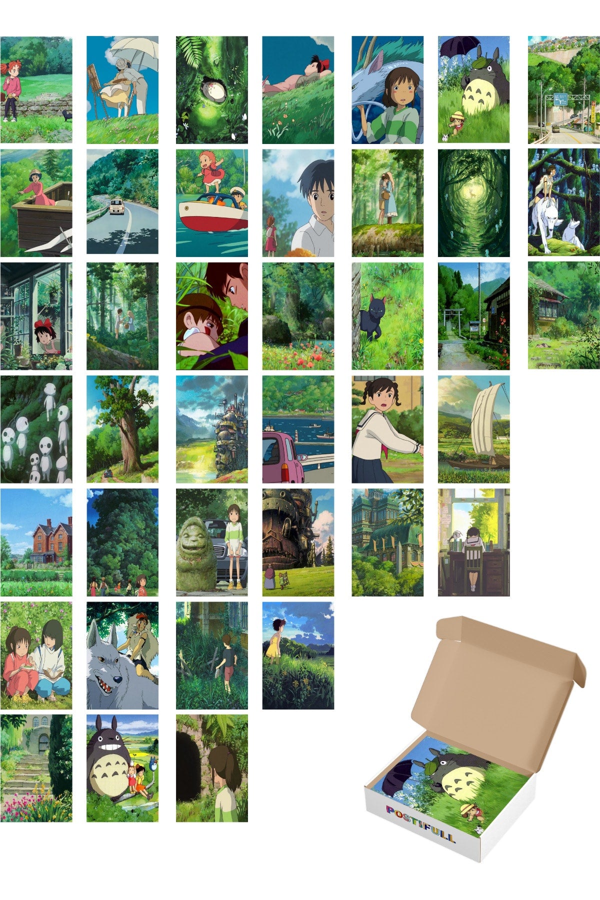 Anime Duvar Posteri Kolaj Seti - 40 Adet - Arkası Yapışkanlı Poster Seti - 10cm*15cm - Kutulu Set