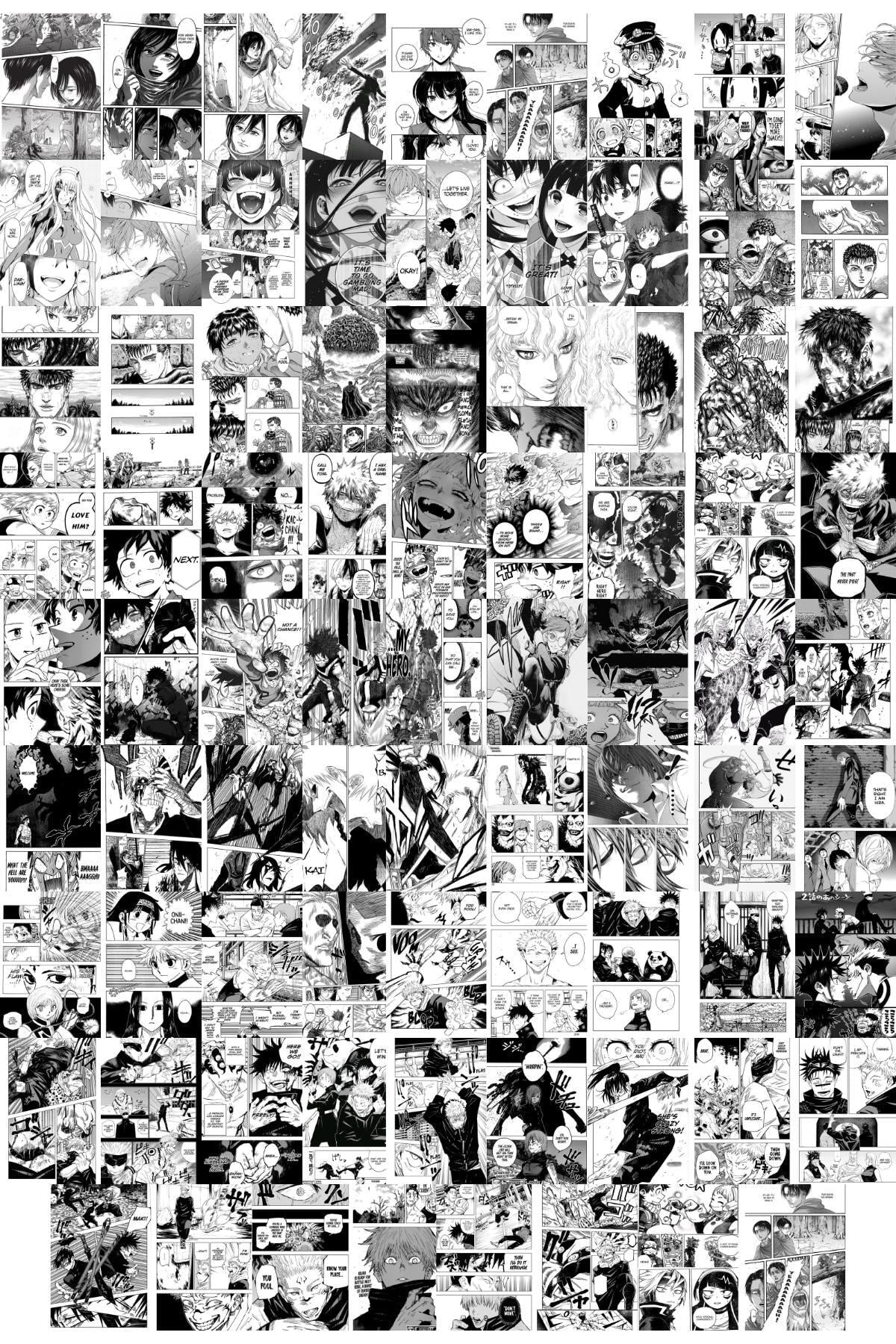 Anime Poster Seti - 2, Arkası Yapışkanlı 80 Adet Manga Poster Kolaj Seti, Anime Hediyelik