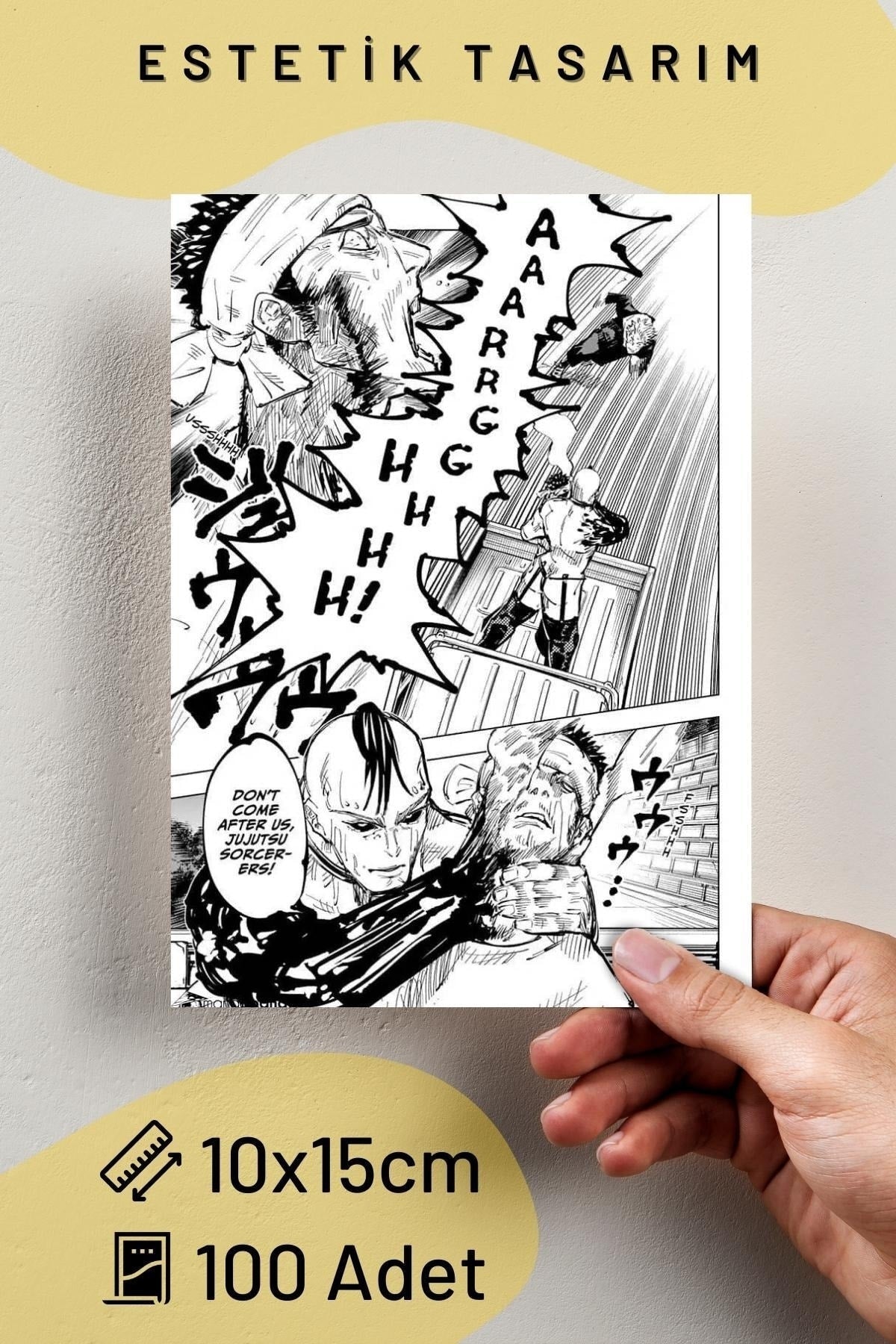 Anime Poster Seti, Arkası Yapışkanlı Jujutsu Kaisen Poster Kolaj Seti, Manga Kolaj Seti, 100 Adet