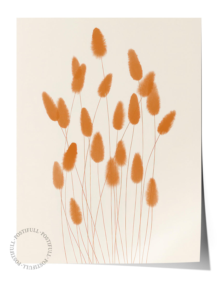 Aquarelle Reeds Poster, Çerçevesiz Duvar Posteri, Dikey Duvar Tablosu Comfort Serisi NO:108529