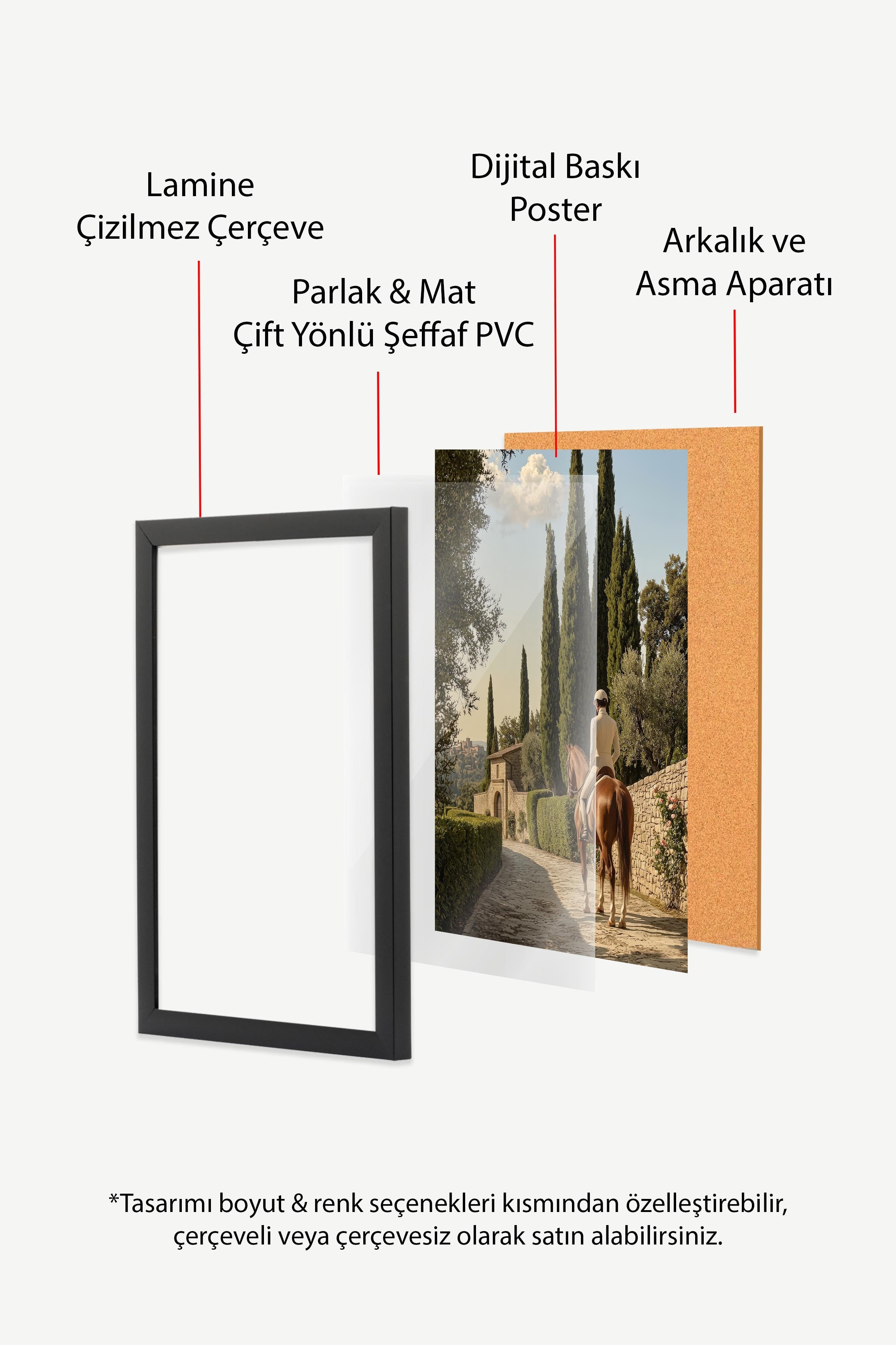 At ve Binici Posteri, Siyah Çerçeveli Poster, Old Money Serisi, NO:113142