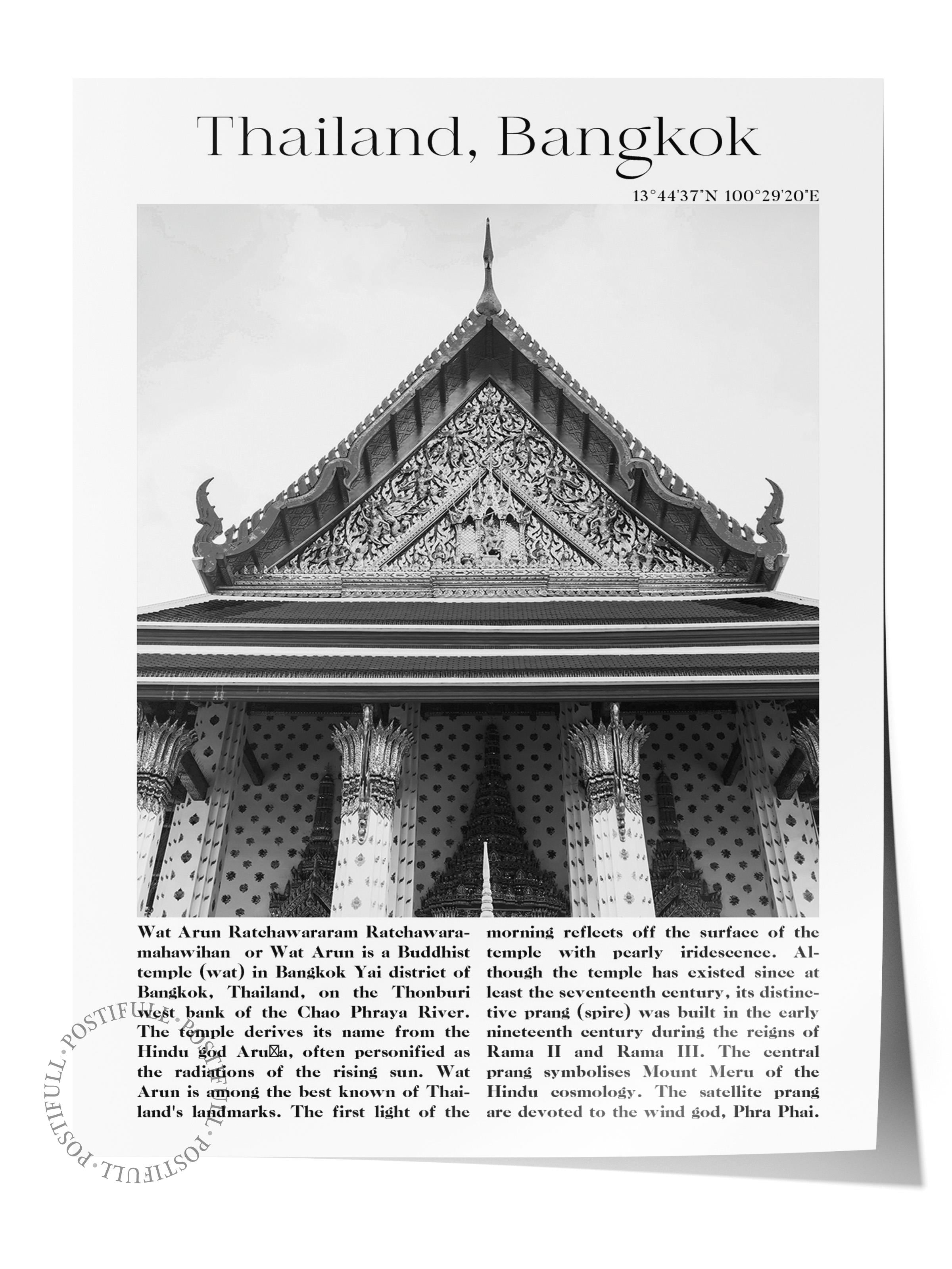Bangkok - Tayland, Şehir Temalı Poster, Çerçevesiz Duvar Posteri, NO:30044