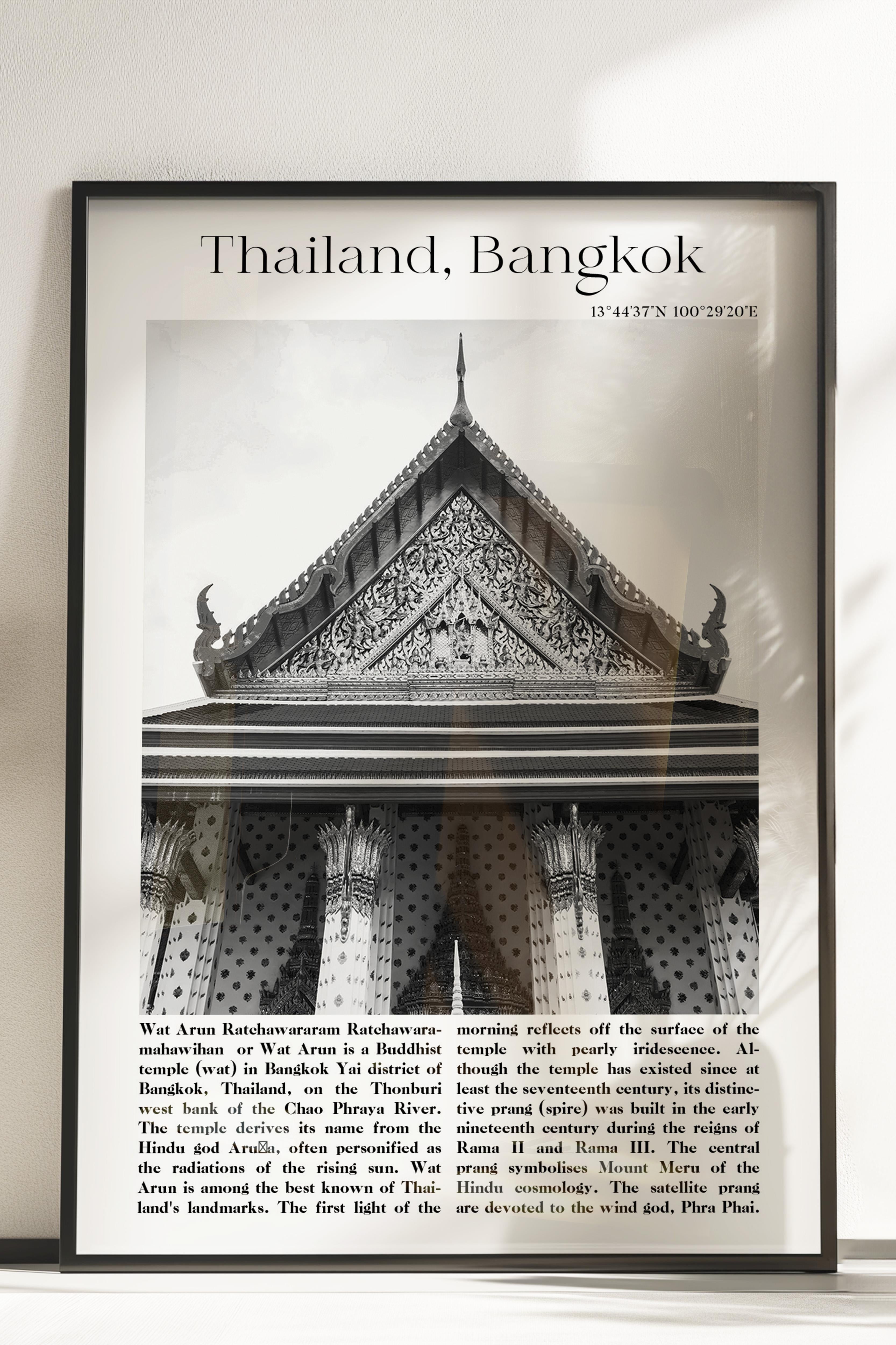 Bangkok - Tayland, Şehir Temalı Poster, Çerçevesiz Duvar Posteri, NO:30044