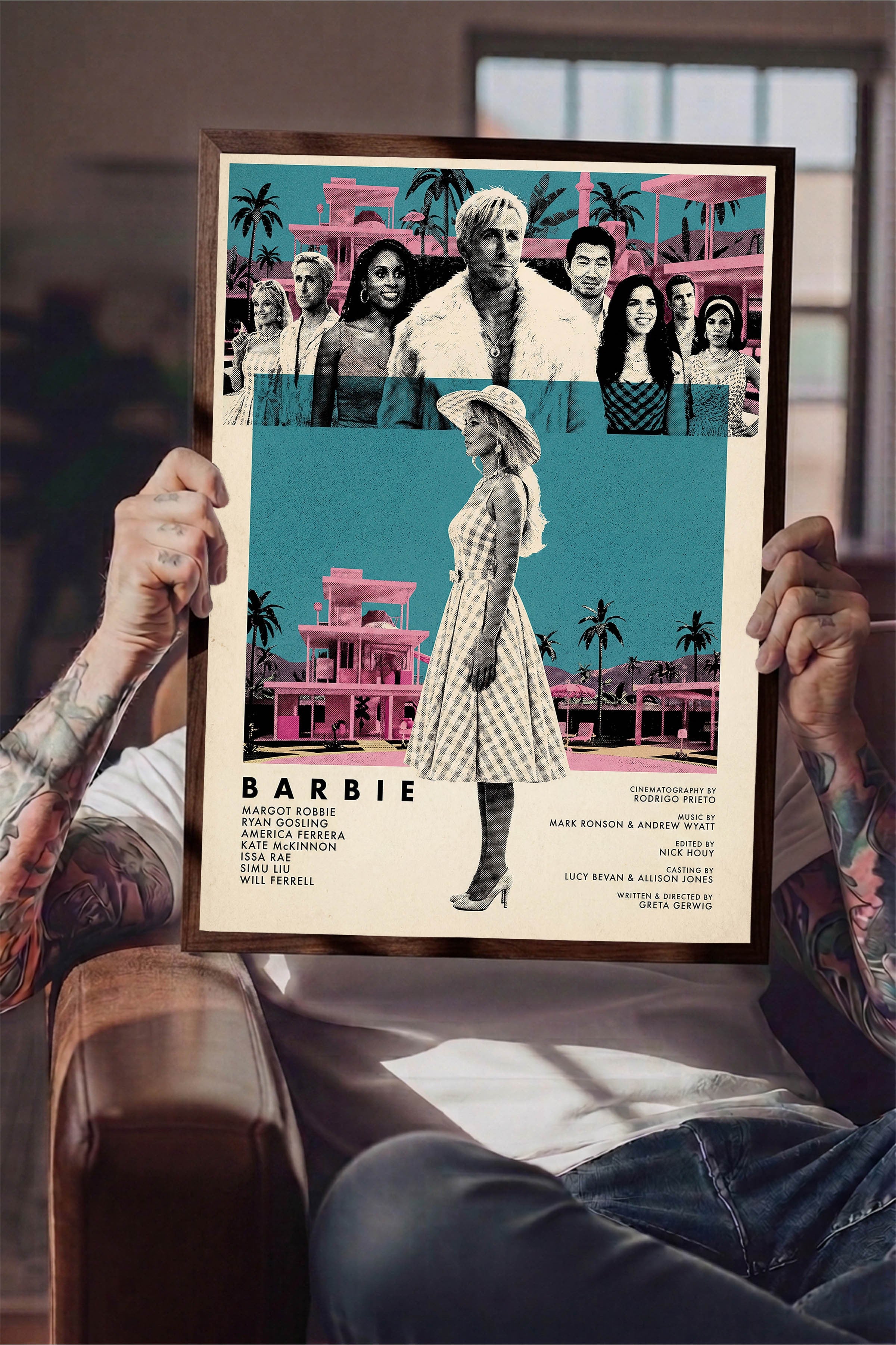 Barbie Kahverengi Çerçeveli Poster, Sinema ve Dizi Tablo, Film Dizi Afişleri NO:112814