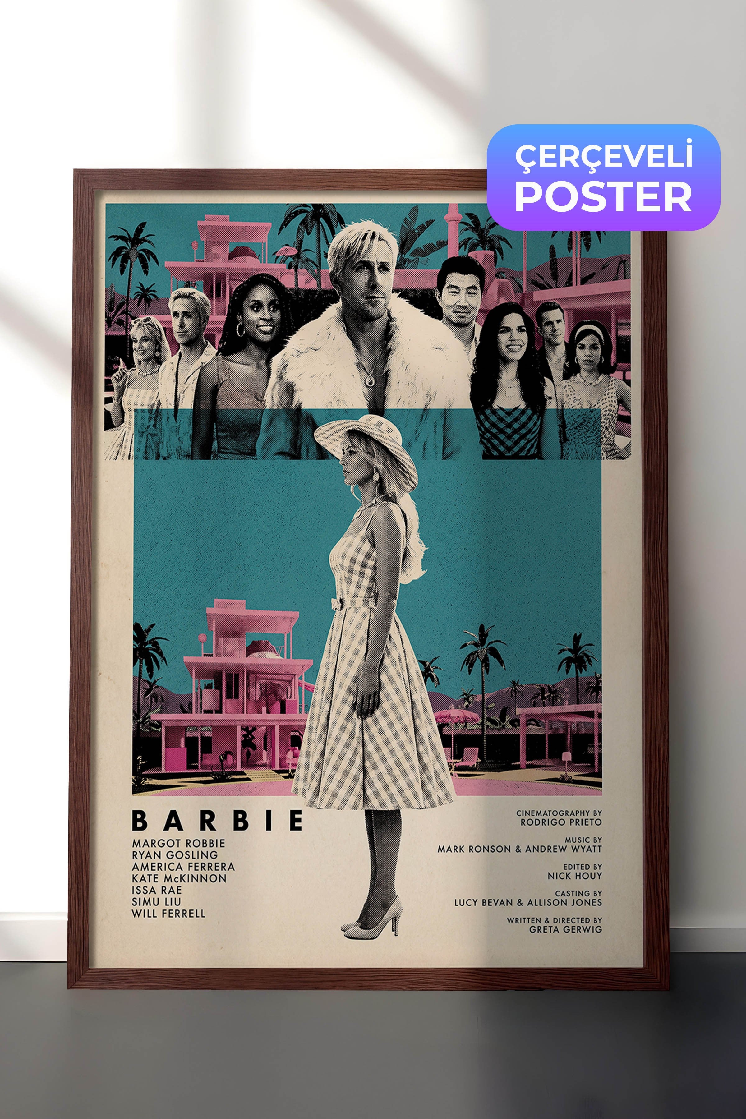 Barbie Kahverengi Çerçeveli Poster, Sinema ve Dizi Tablo, Film Dizi Afişleri NO:112814
