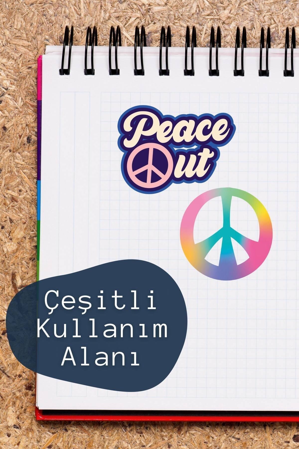 Barış Temalı Sticker Seti - 8 Adet Etiket Seti- Telefon, Tablet, Defter Laptop Uyumlu Etiket