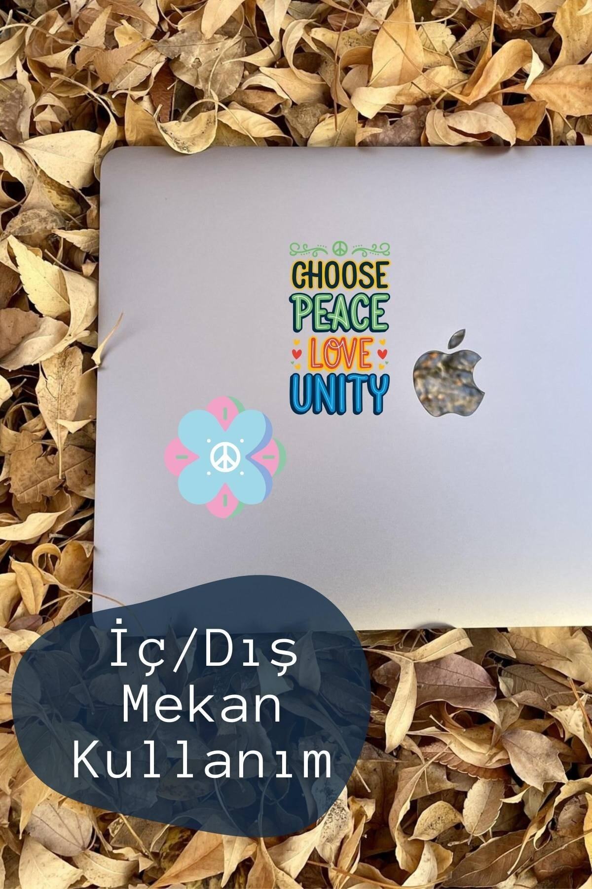 Barış Temalı Sticker Seti - 8 Adet Etiket Seti- Telefon, Tablet, Defter Laptop Uyumlu Etiket