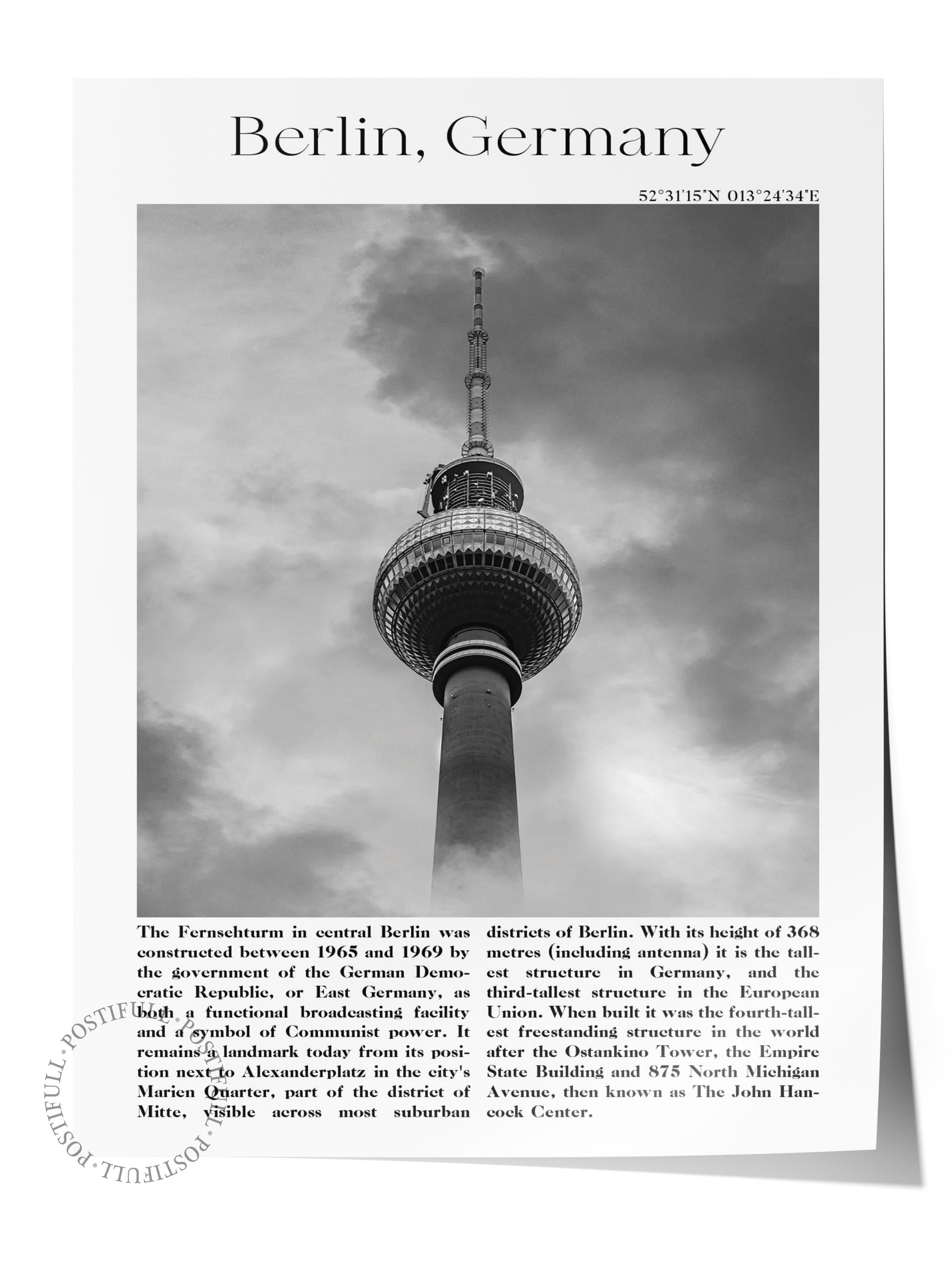 Berlin - Almanya, Şehir Temalı Poster, Çerçevesiz Duvar Posteri, NO:30005