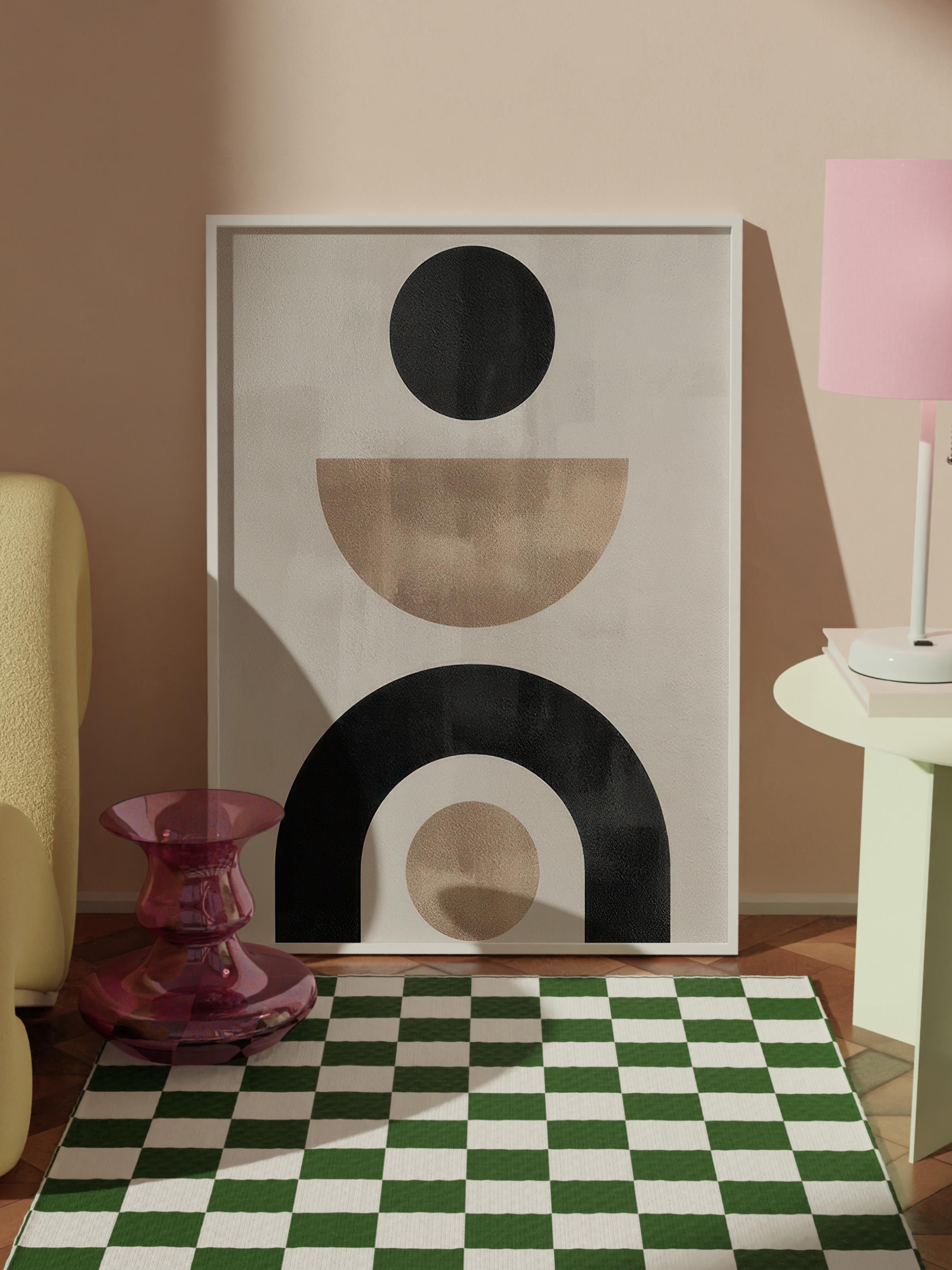 Berlin Shapes No1 Çerçeveli Tablo, Beyaz Çerçeve ve Poster, Duvar Tablosu Comfort Serisi NO:108461