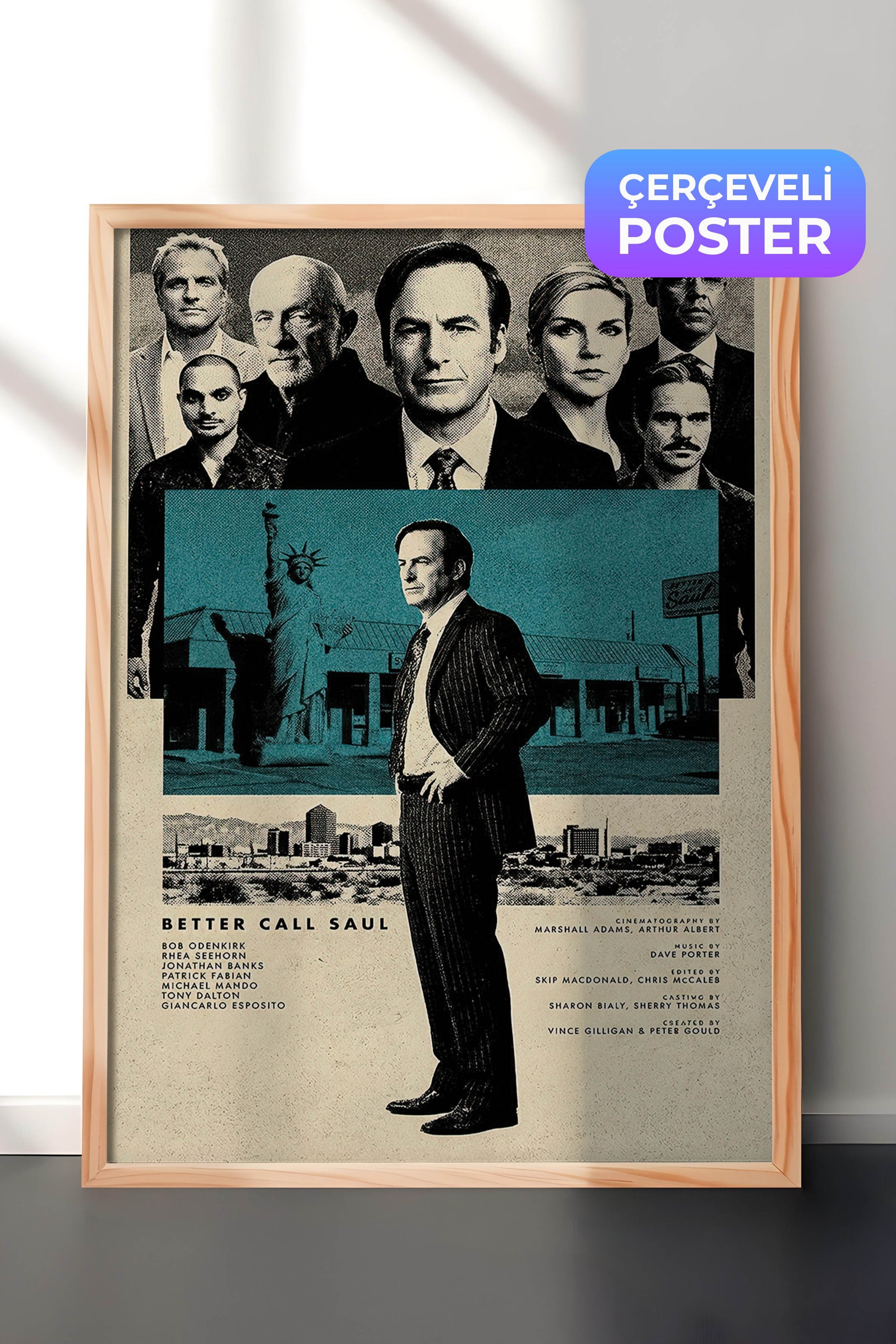 Better Call Saul Ahşap Çerçeveli Poster, Sinema ve Dizi Tablo, Film Dizi Afişleri NO:112793