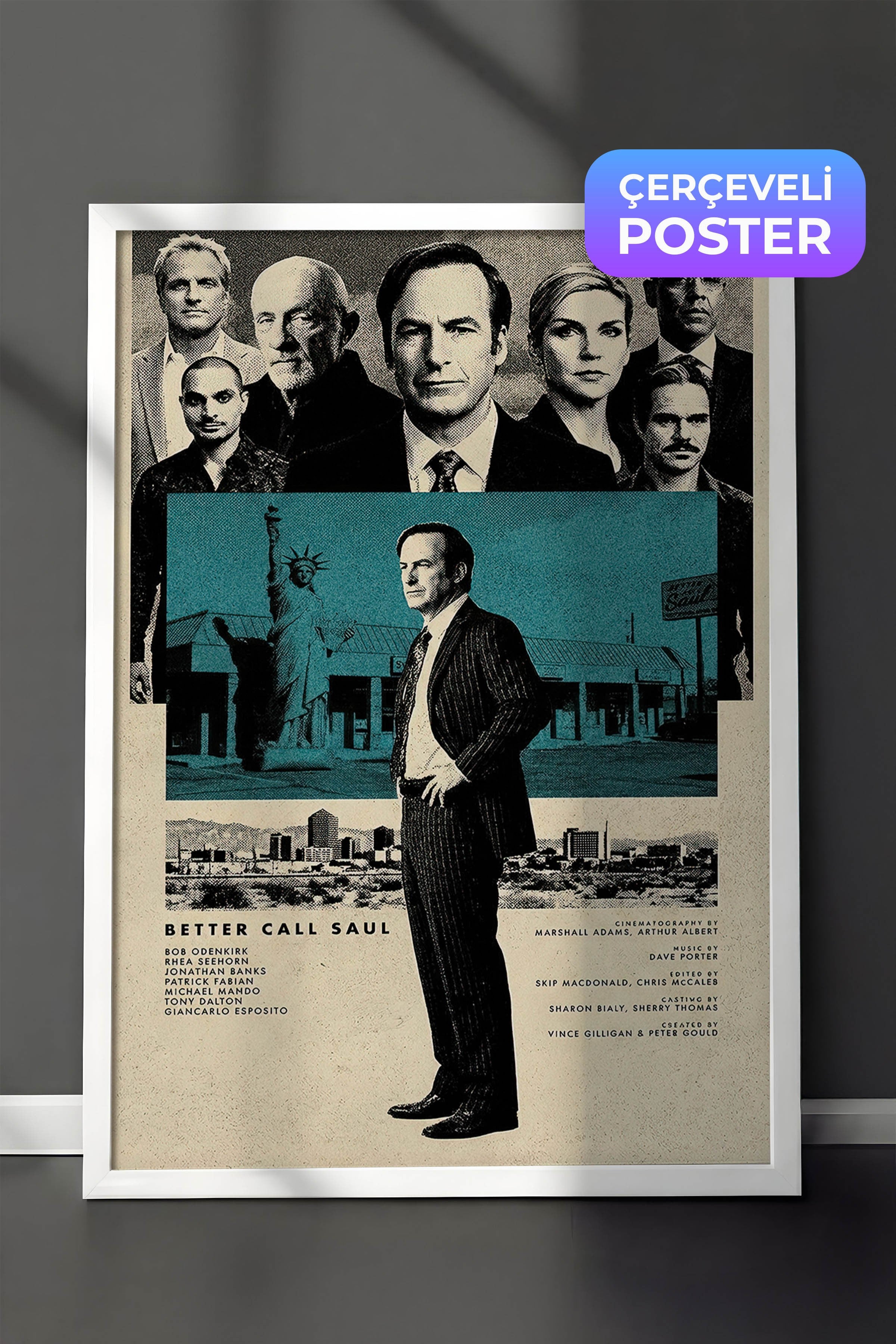 Better Call Saul Beyaz Çerçeveli Poster, Sinema ve Dizi Tablo, Film Dizi Afişleri NO:112793