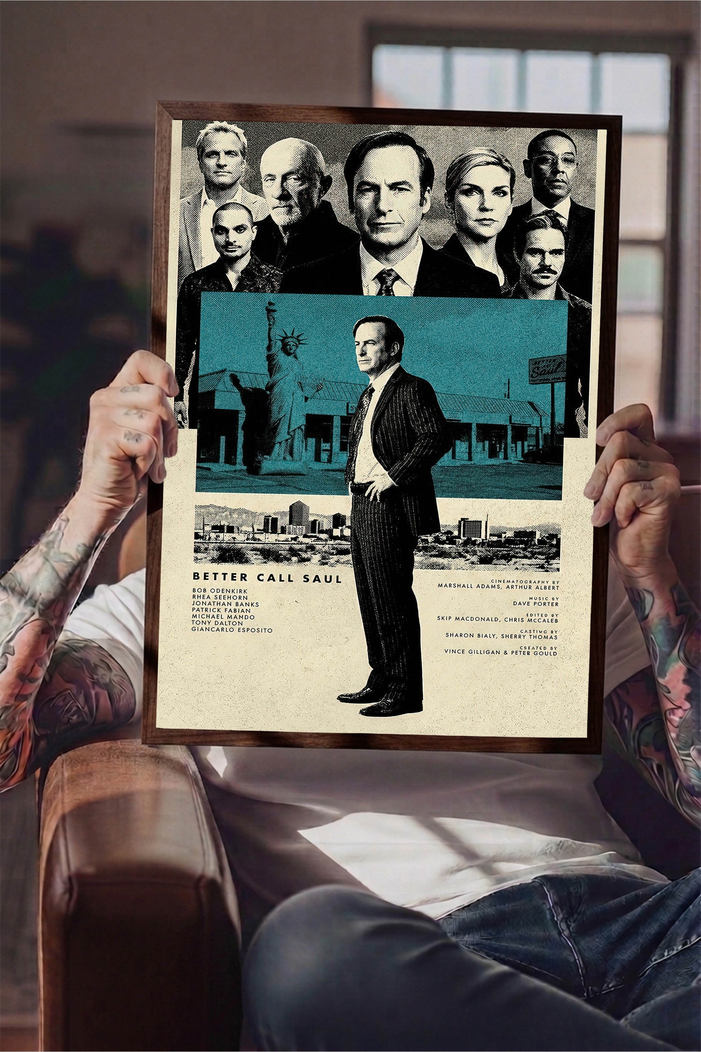 Better Call Saul Kahverengi Çerçeveli Poster, Sinema ve Dizi Tablo, Film Dizi Afişleri NO:112793