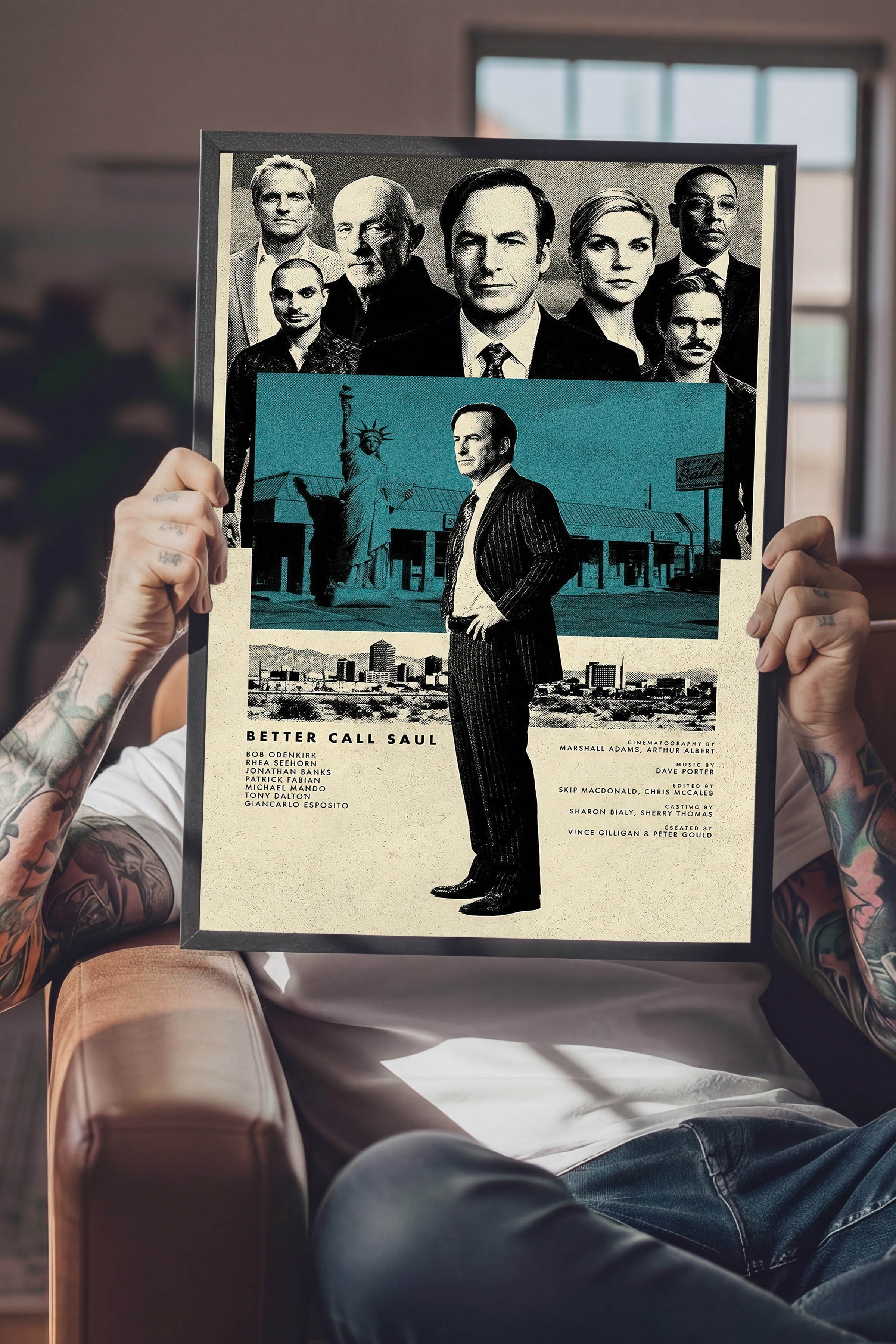 Better Call Saul Siyah Çerçeveli Poster, Sinema ve Dizi Tablo, Film Dizi Afişleri NO:112793