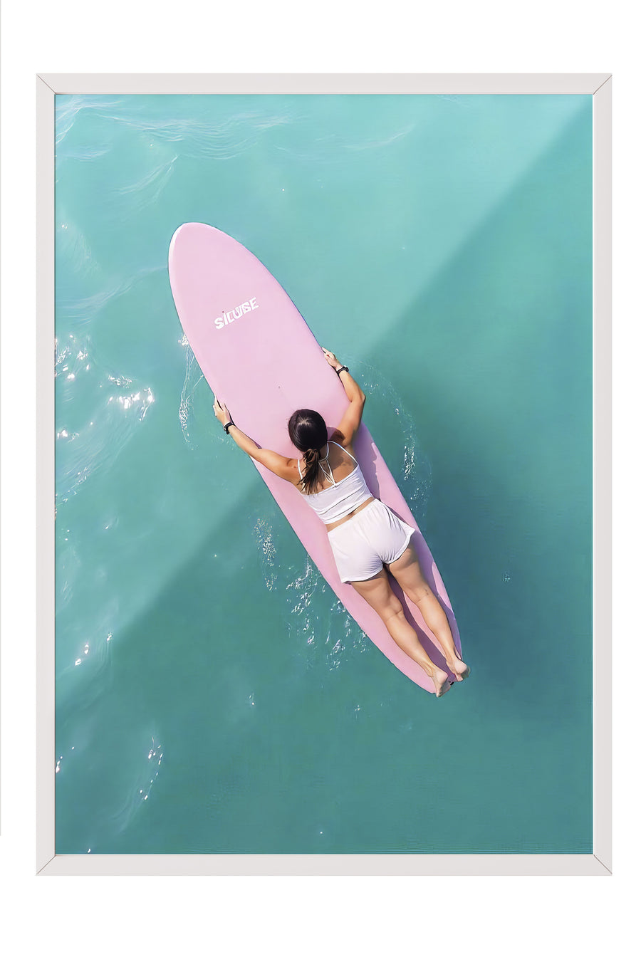 Paddleboarding Üzerinde Kişi Poster Poster – Beyaz Çerçeveli Tablo