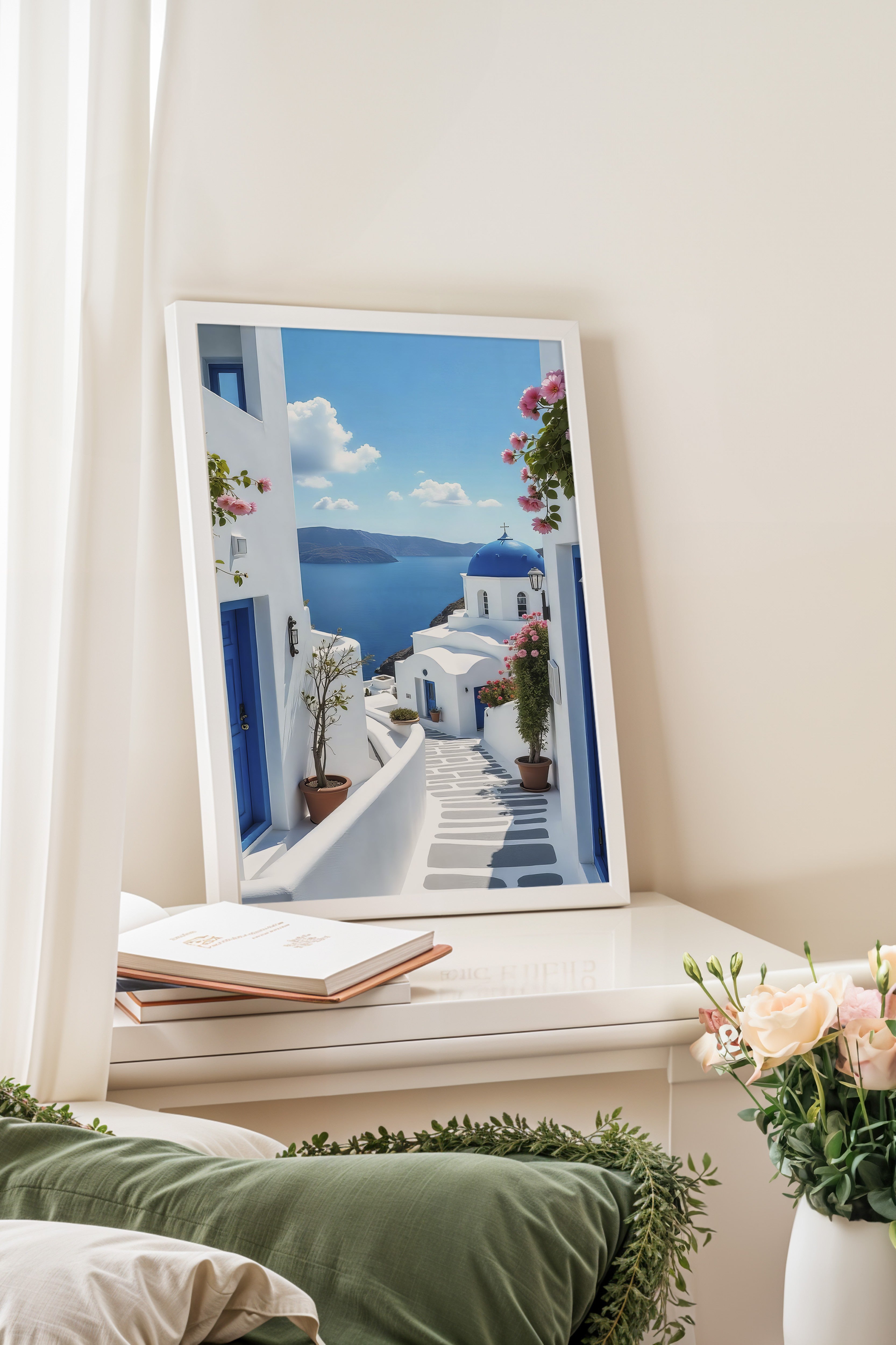 Beyaz Çerçeveli Poster, Manzara, Fotoğraf, Mavi Renk Poster, 2025 Yaz Seçkisi, NO:109567
