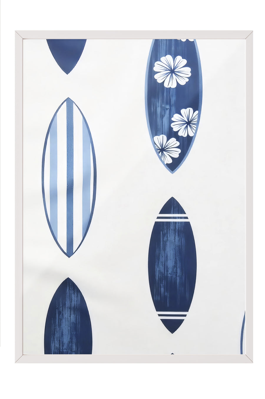 Mavi Denizcilik Deseni Poster Poster – Beyaz Çerçeveli Tablo