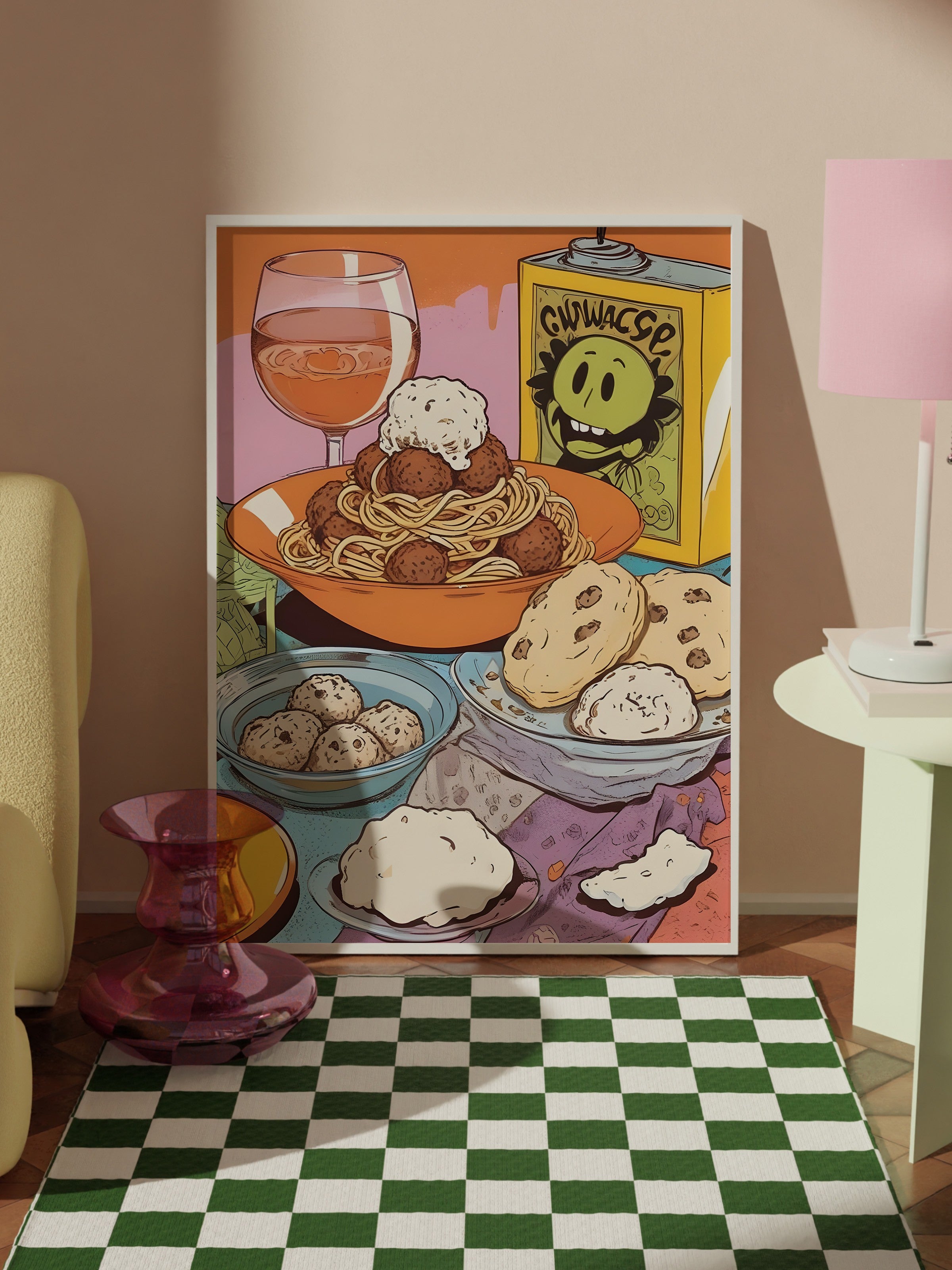 Beyaz Çerçeveli Tablo, Cookies, Comfort Serisi Mutfak Duvar Tablosu, NO:109146