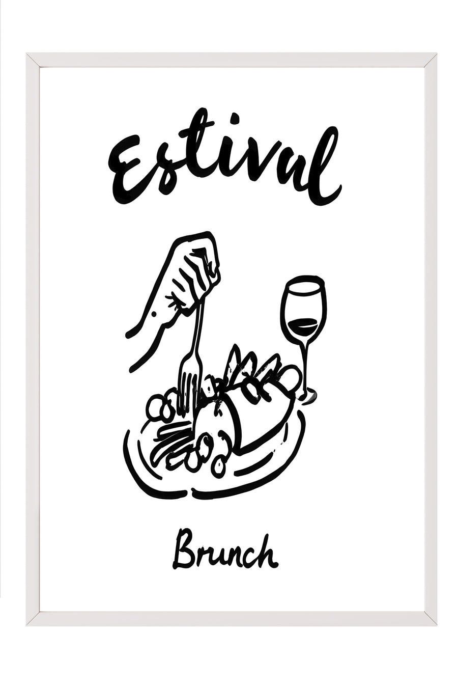 Estival Brunch Poster – Beyaz Çerçeveli Tablo